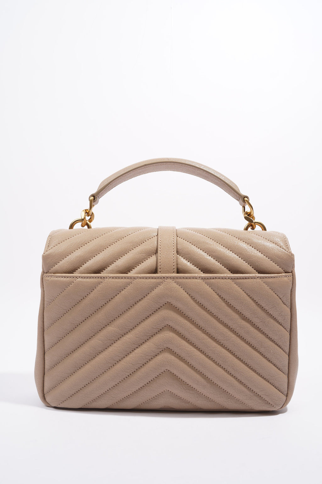 Saint Laurent College Bag Nude Lambskin Leather Small