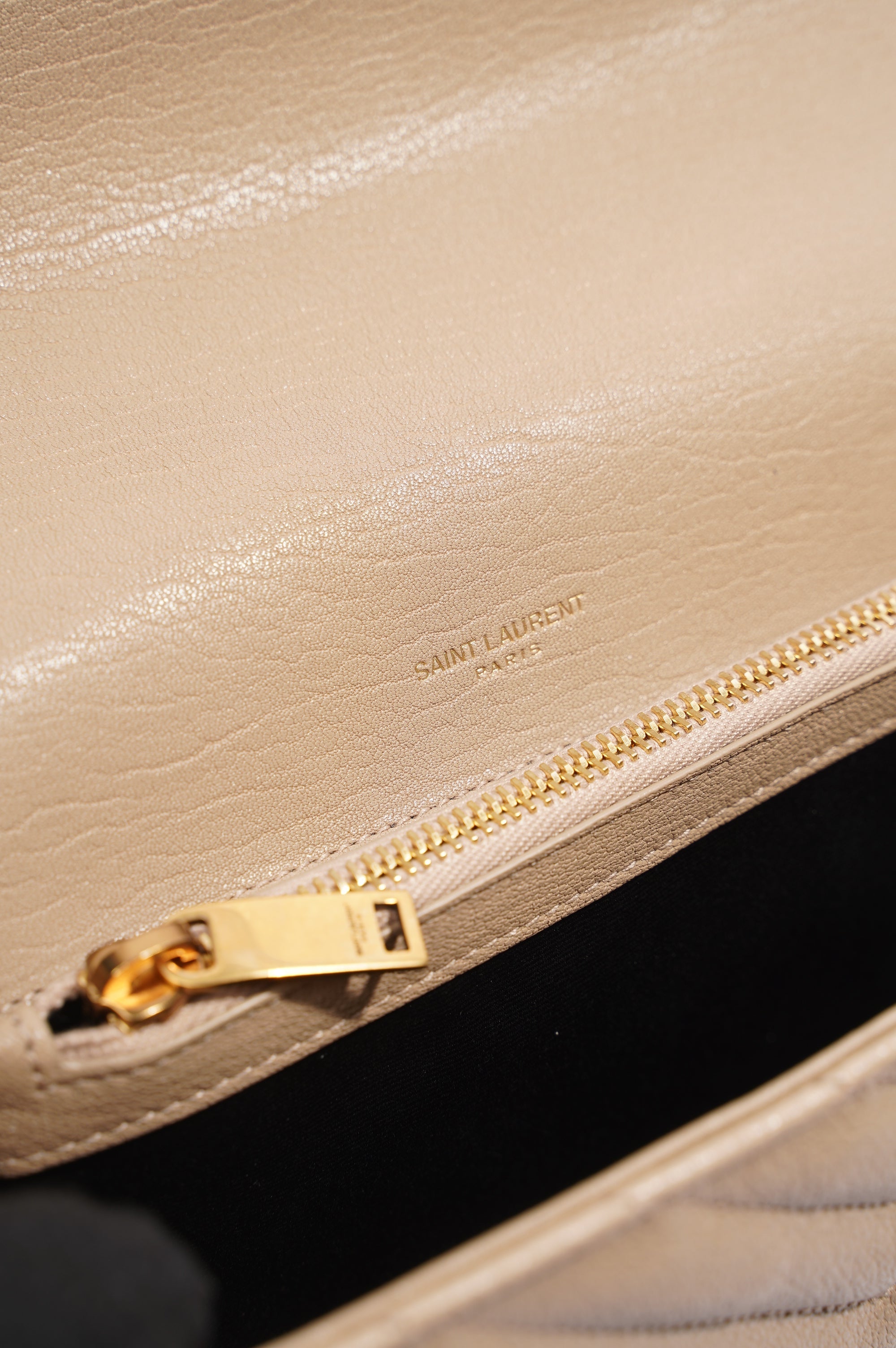 Saint Laurent College Bag Nude Lambskin Leather Small