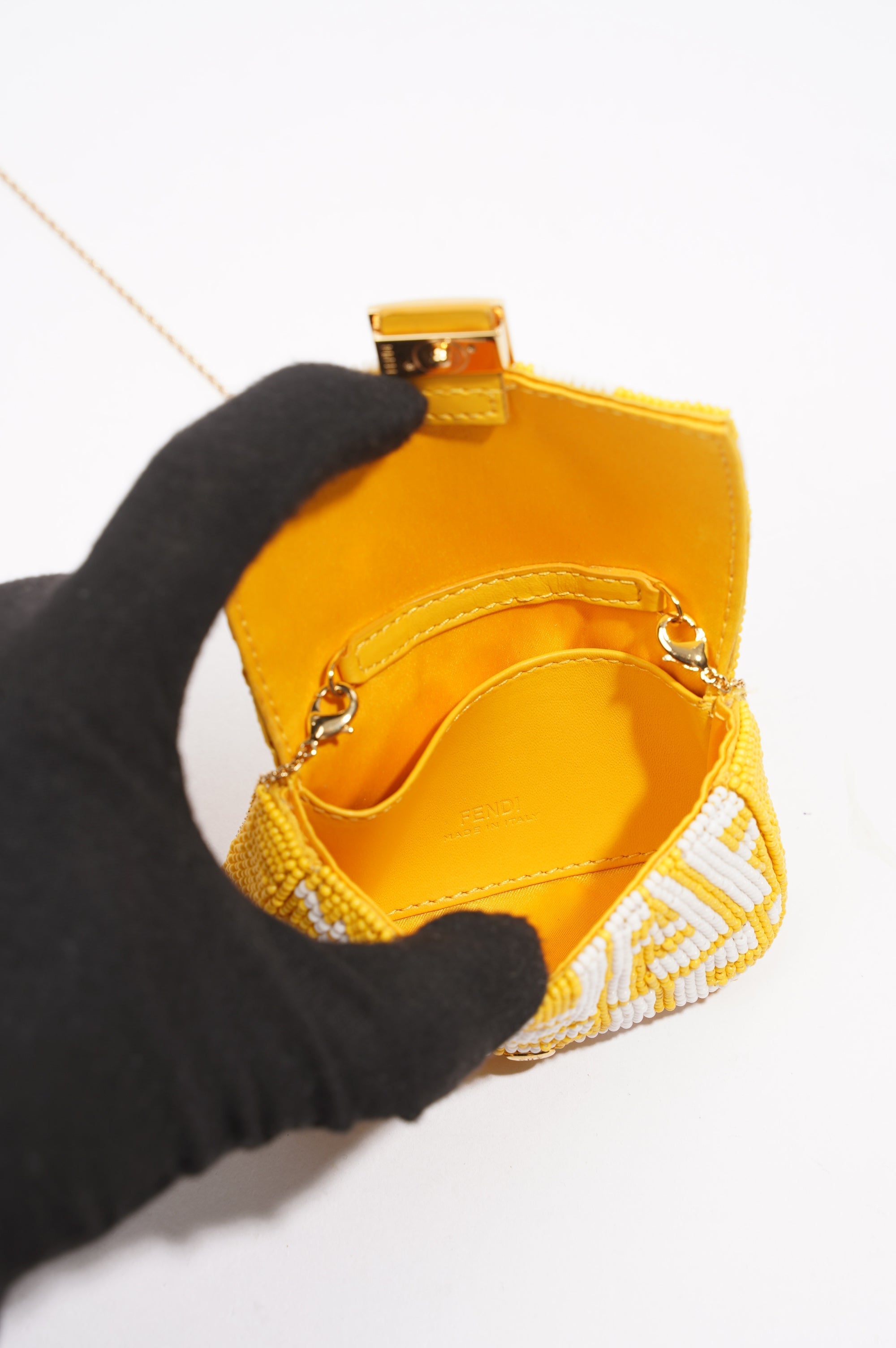 Fendi Vertigo Bag Yellow / White Nano