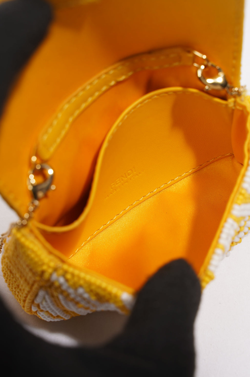 Fendi Vertigo Bag Yellow / White Nano