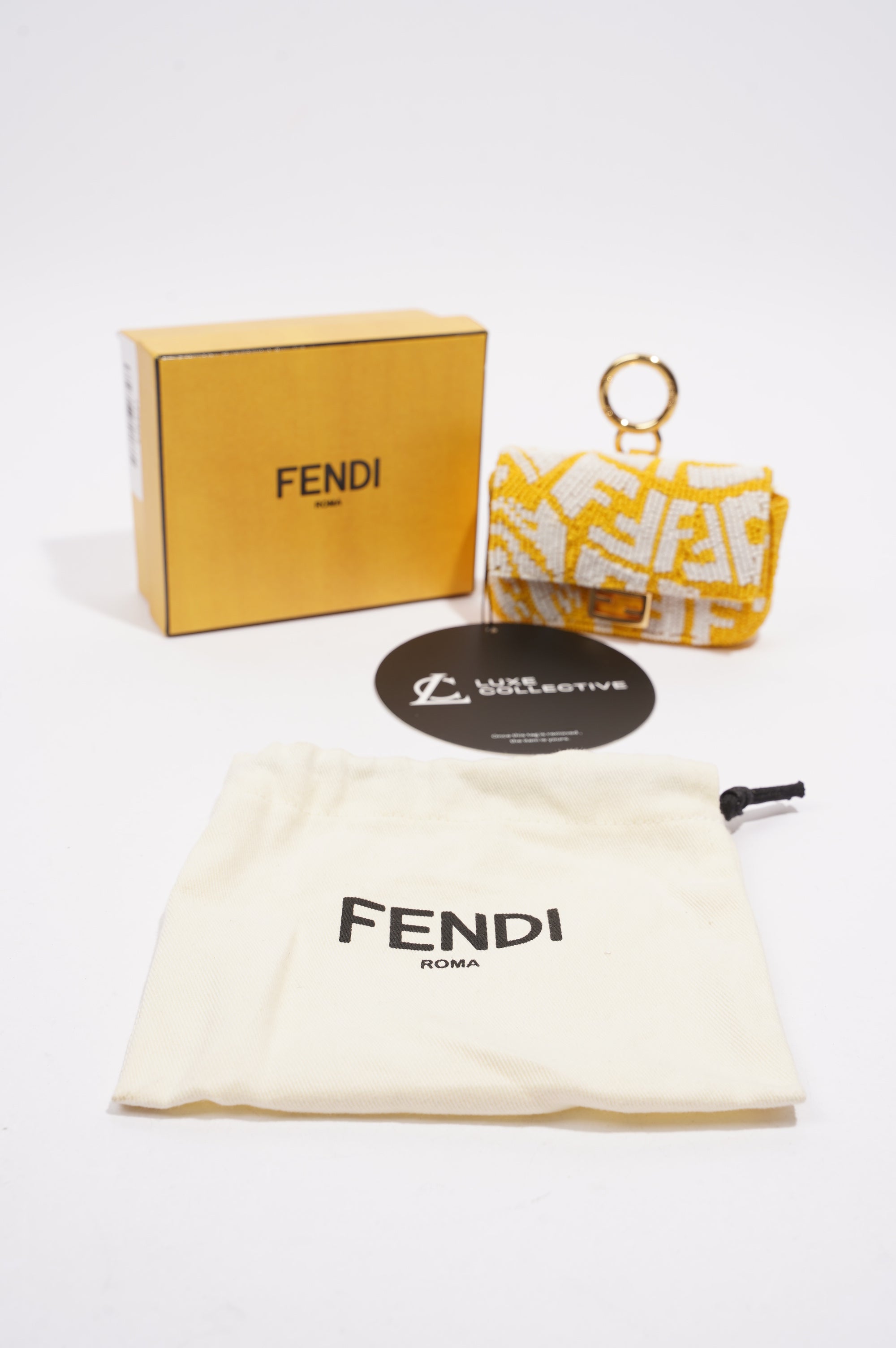 Fendi Vertigo Bag Yellow / White Nano