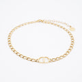 Christian Dior Petite CD Choker Necklace Gold Base Metal