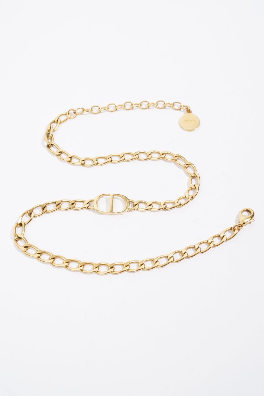Christian Dior Petite CD Choker Necklace Gold Base Metal