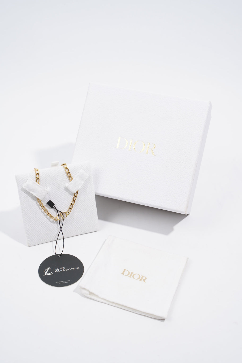 Christian Dior Petite CD Choker Necklace Gold Base Metal