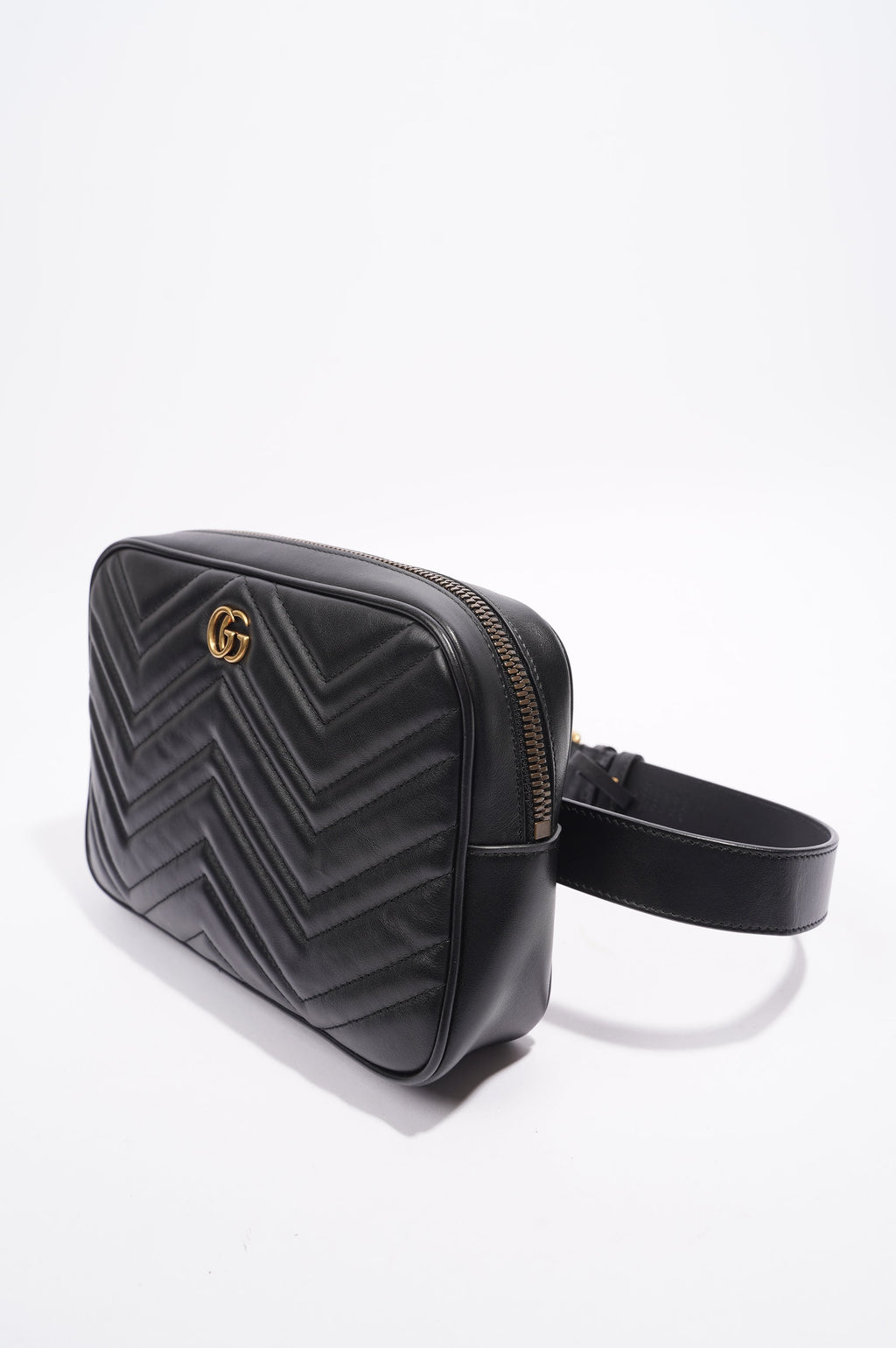 Gucci Marmont Belt Bag Black Matelasse Leather 80cm 32"