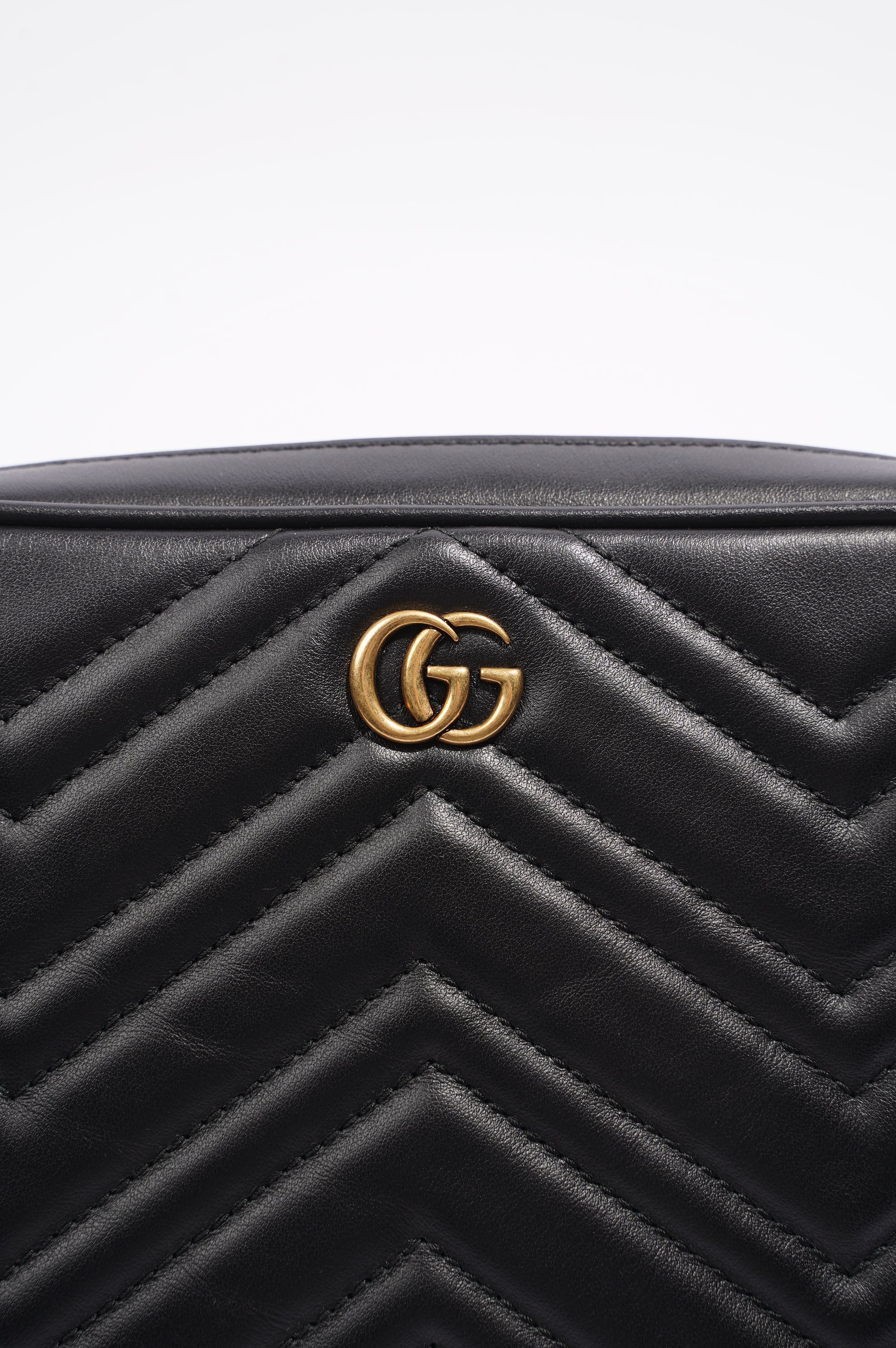 Gucci Marmont Belt Bag Black Matelasse Leather 80cm 32"