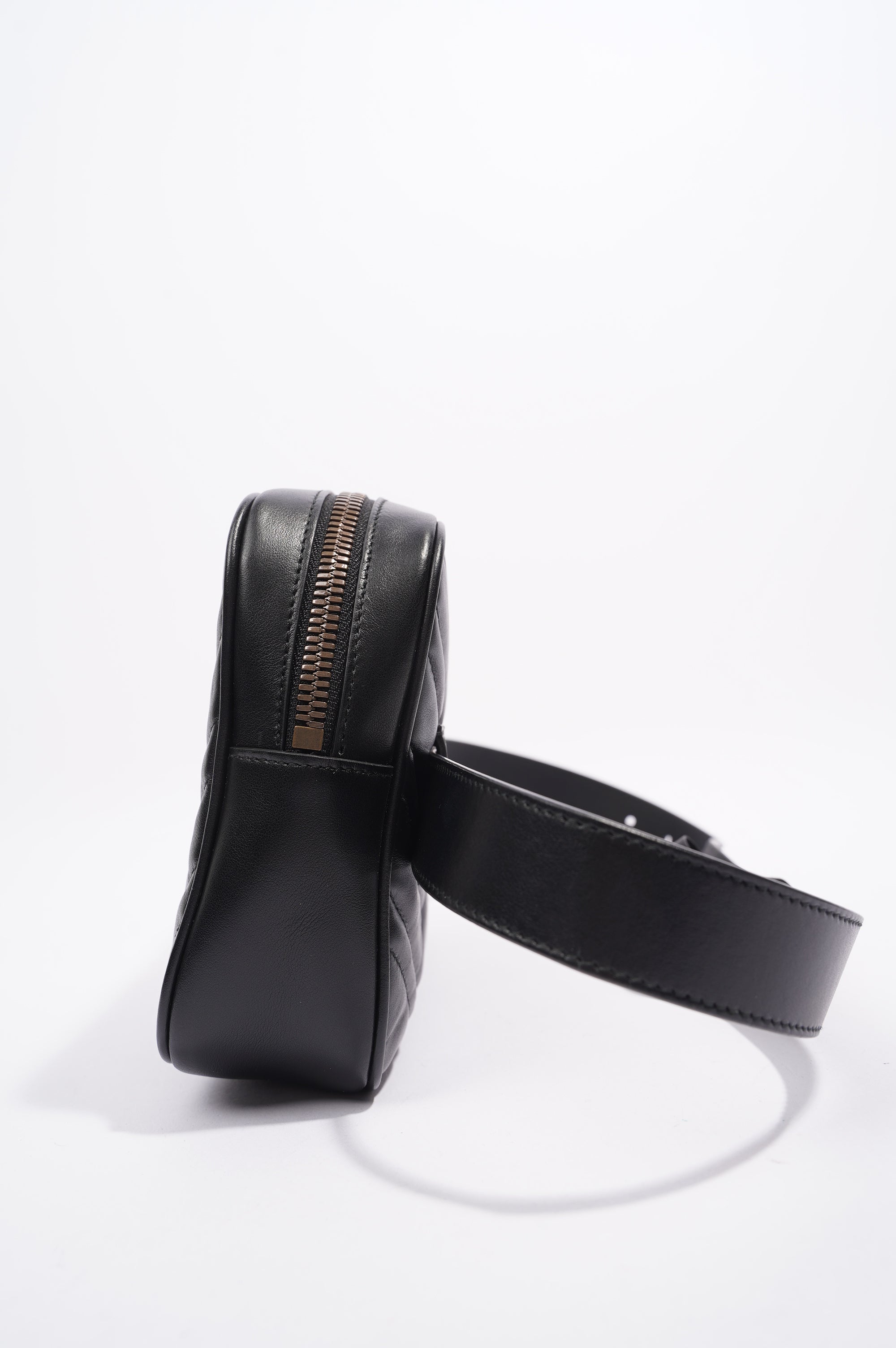 Gucci Marmont Belt Bag Black Matelasse Leather 80cm 32"
