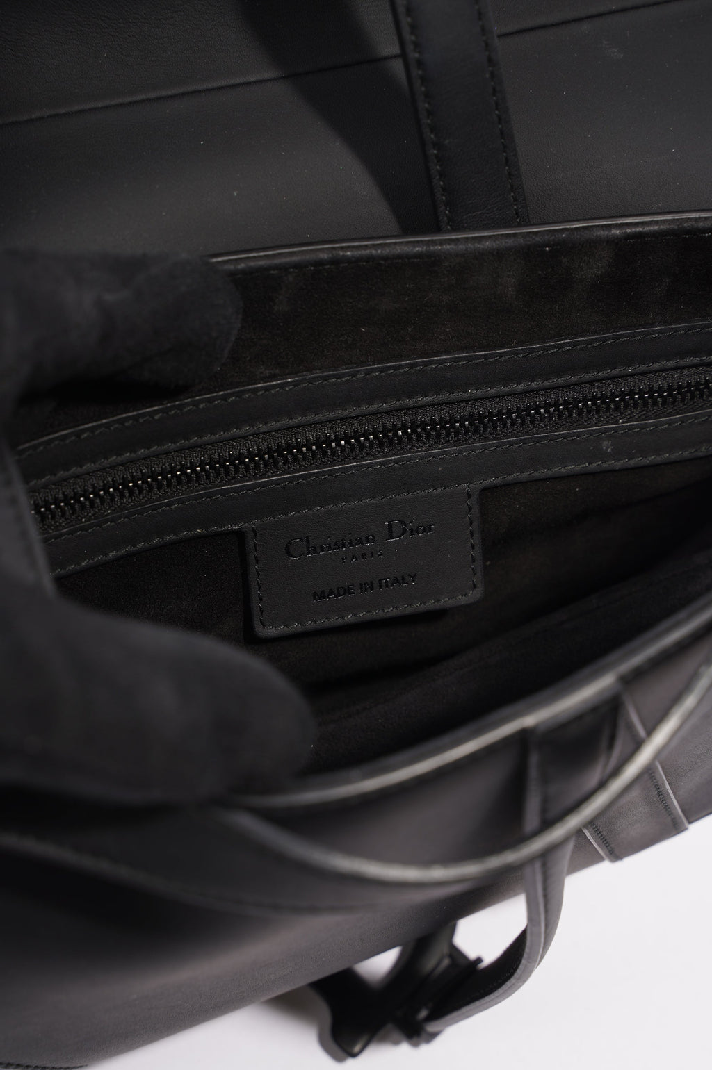 Christian Dior Ultra Matte Saddle Black Leather