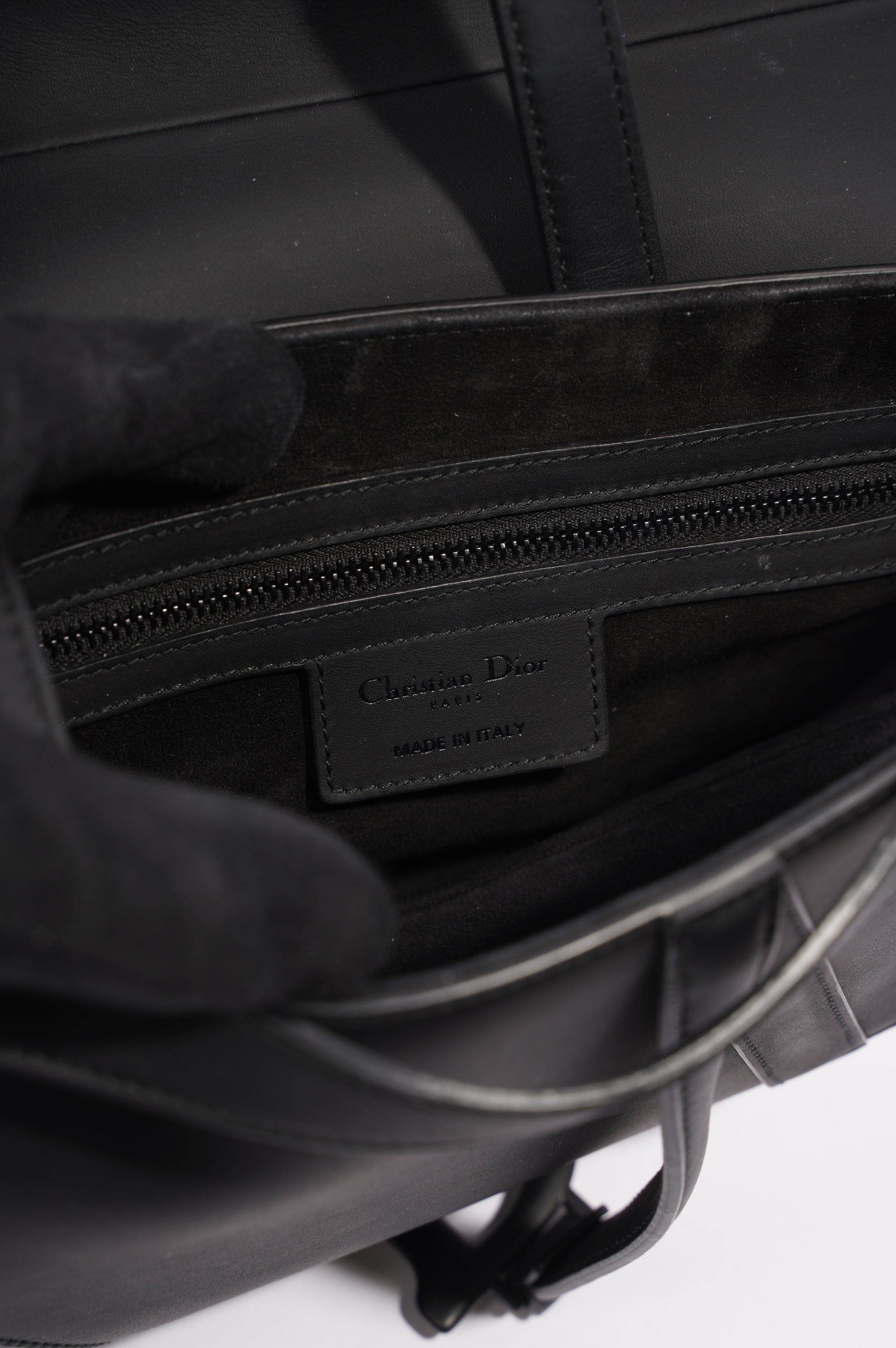 Christian Dior Ultra Matte Saddle Black Leather