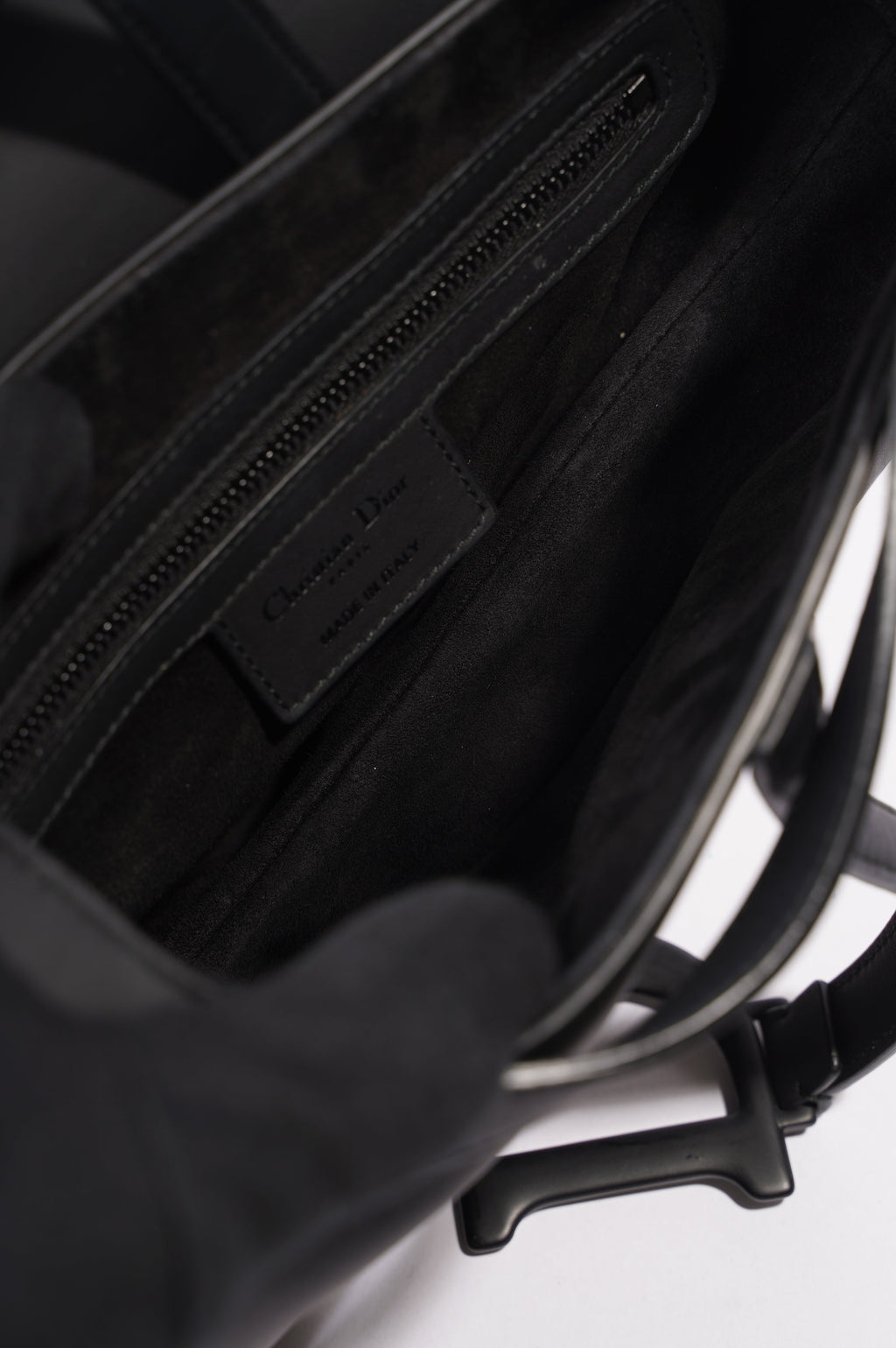 Christian Dior Ultra Matte Saddle Black Leather