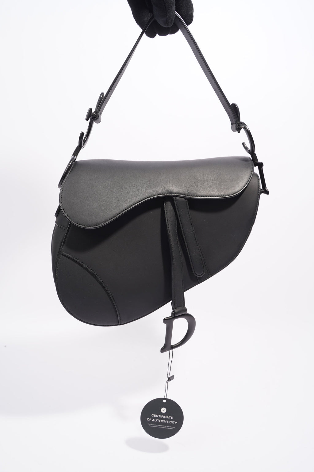 Christian Dior Ultra Matte Saddle Black Leather