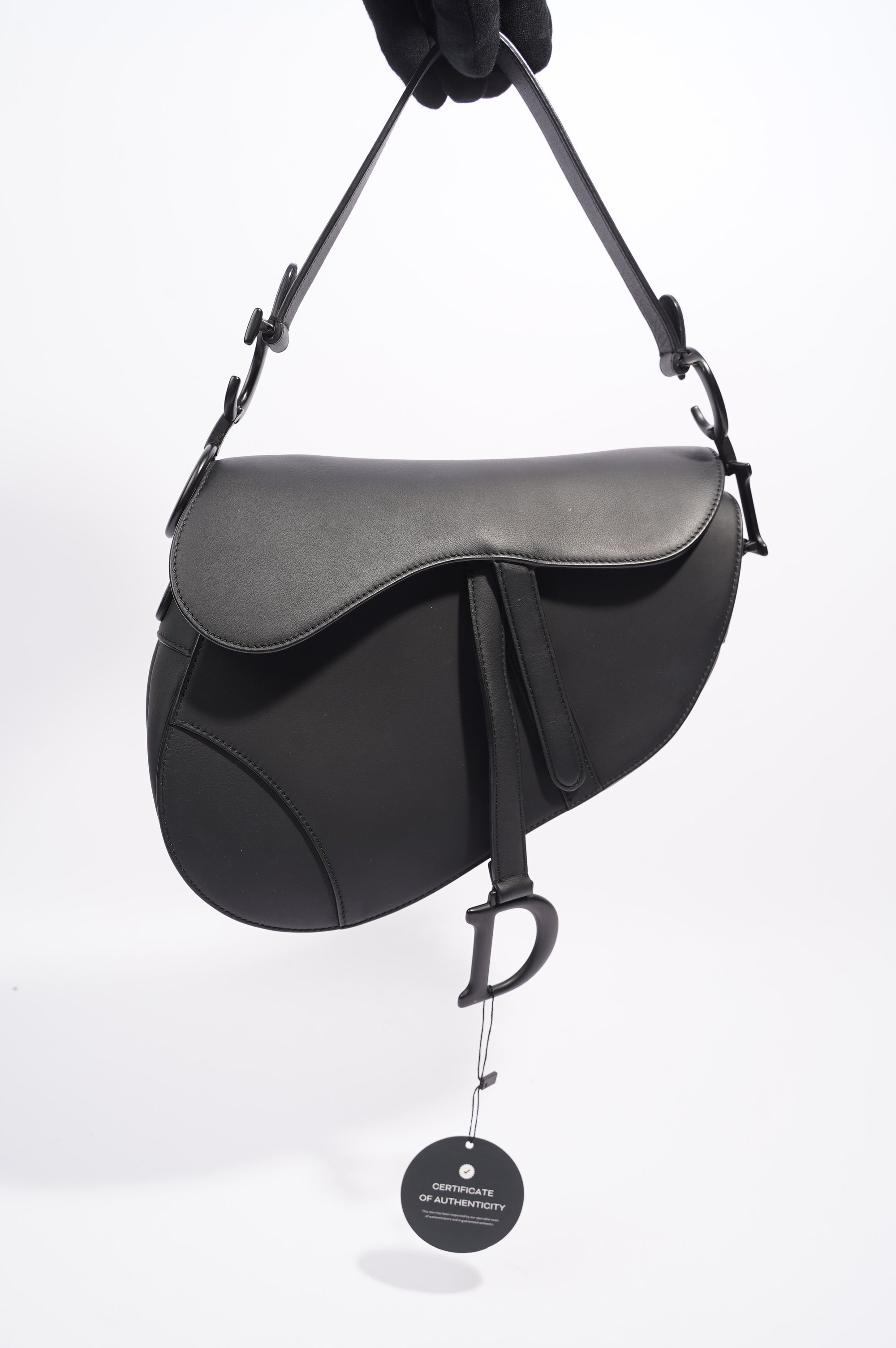 Christian Dior Ultra Matte Saddle Black Leather