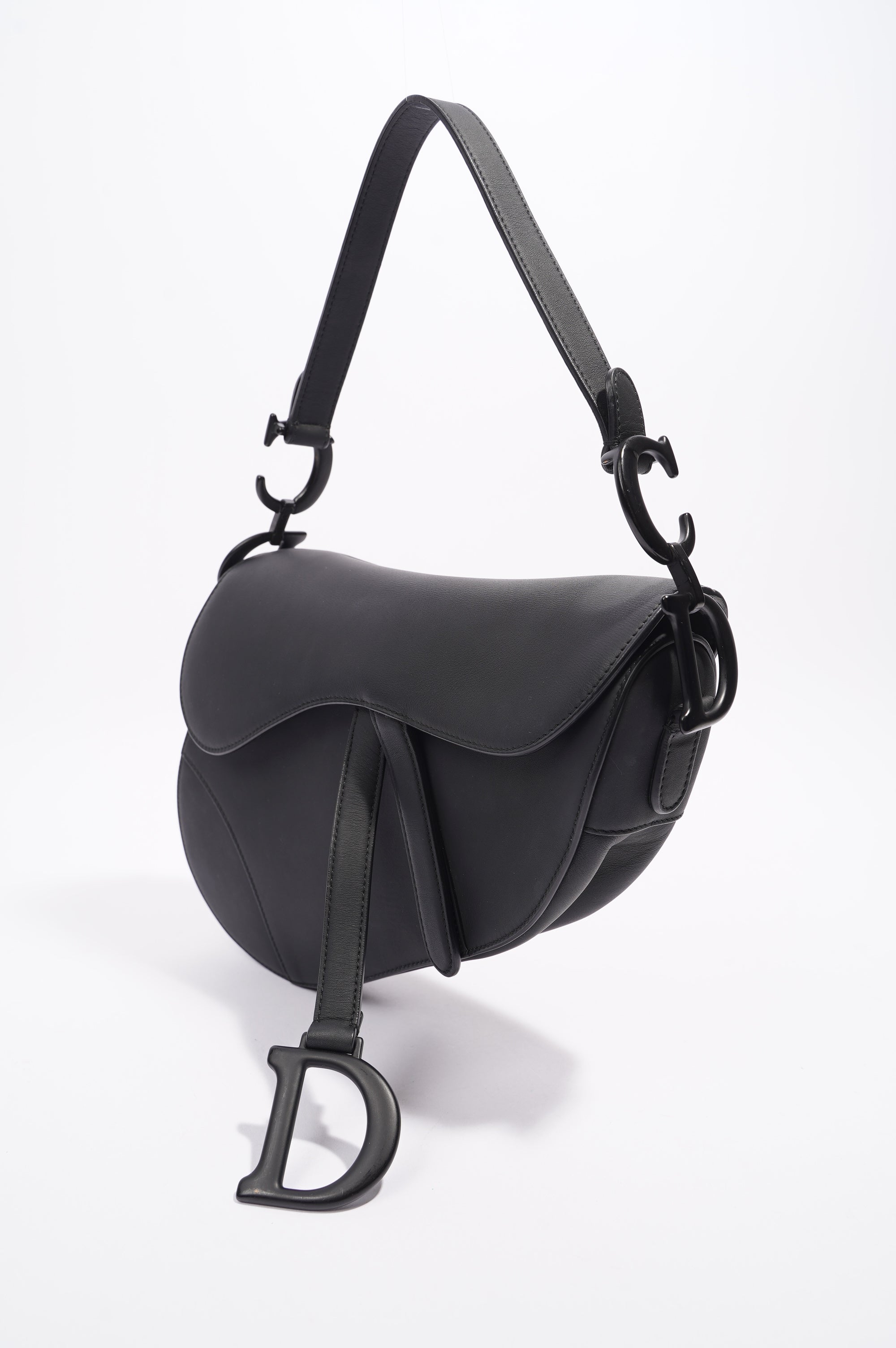 Christian Dior Ultra Matte Saddle Black Leather