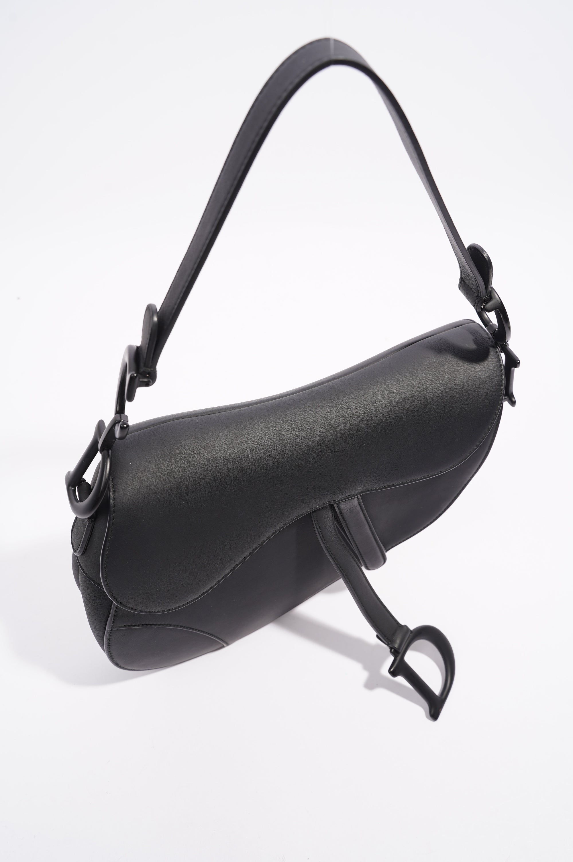 Christian Dior Ultra Matte Saddle Black Leather