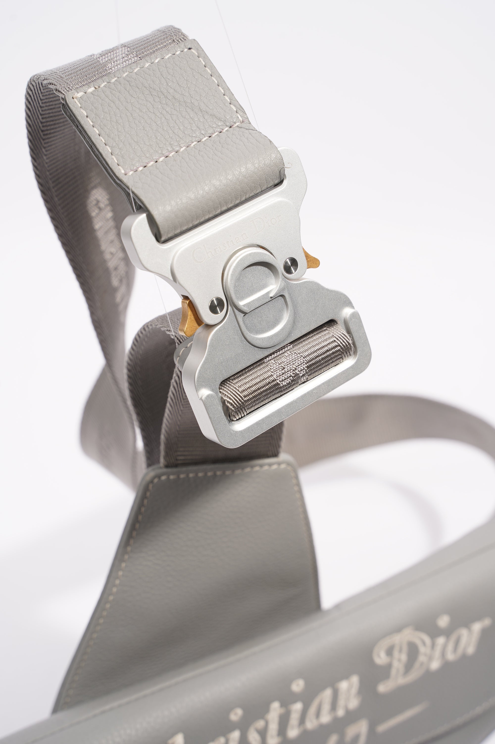 Christian Dior 1947 Saddle Bag Grey Leather OS