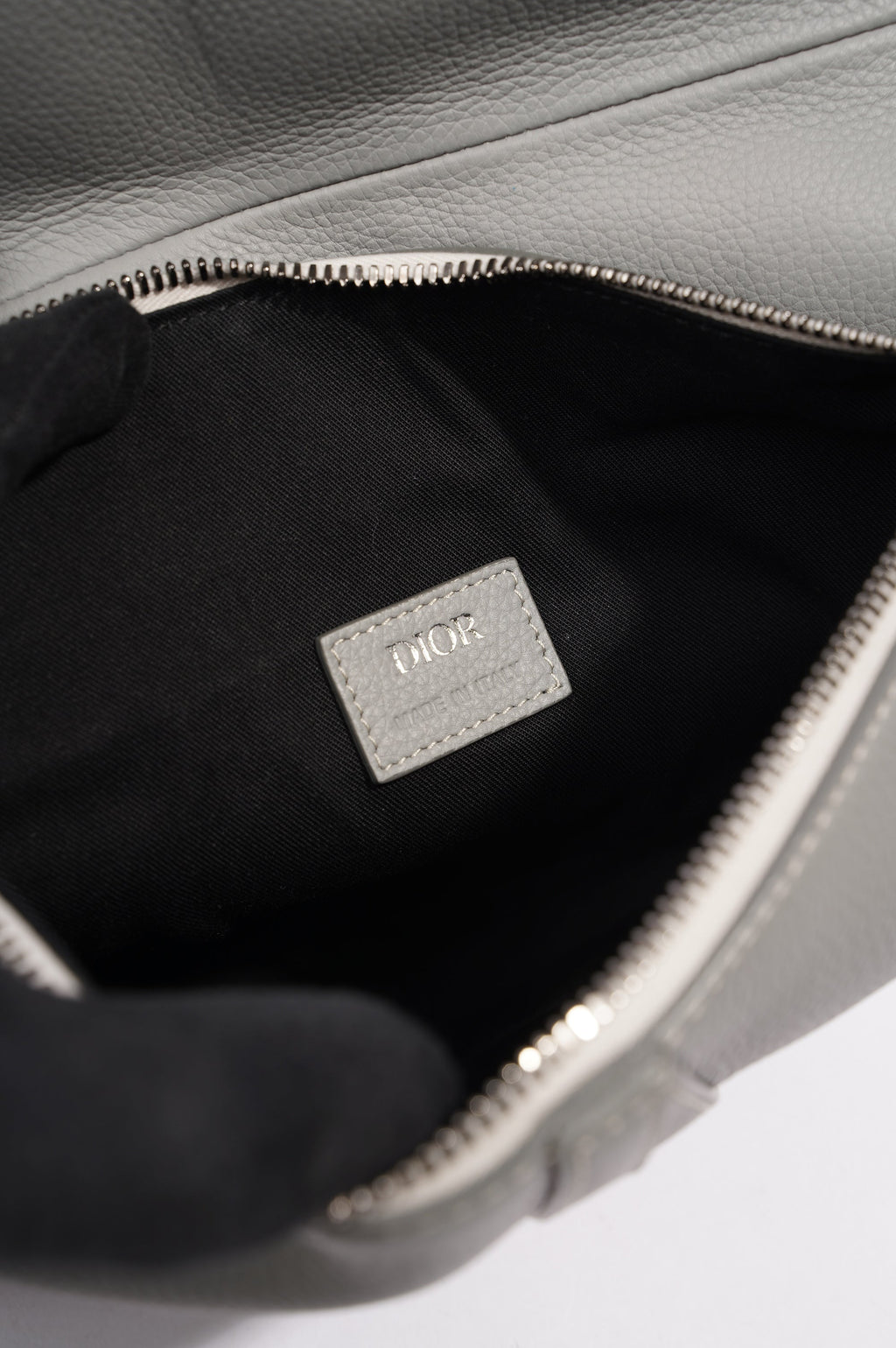 Christian Dior 1947 Saddle Bag Grey Leather OS