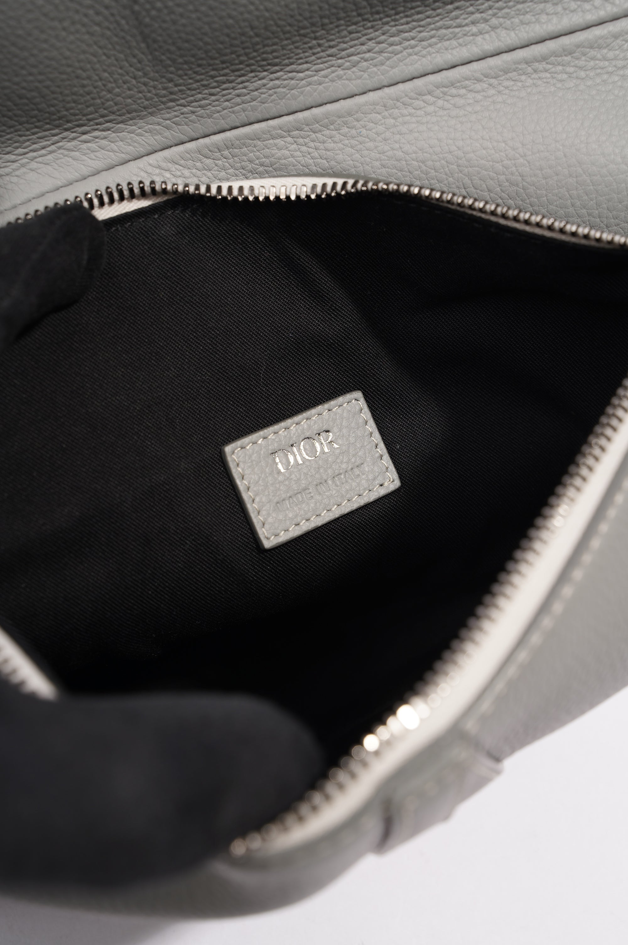Christian Dior 1947 Saddle Bag Grey Leather OS