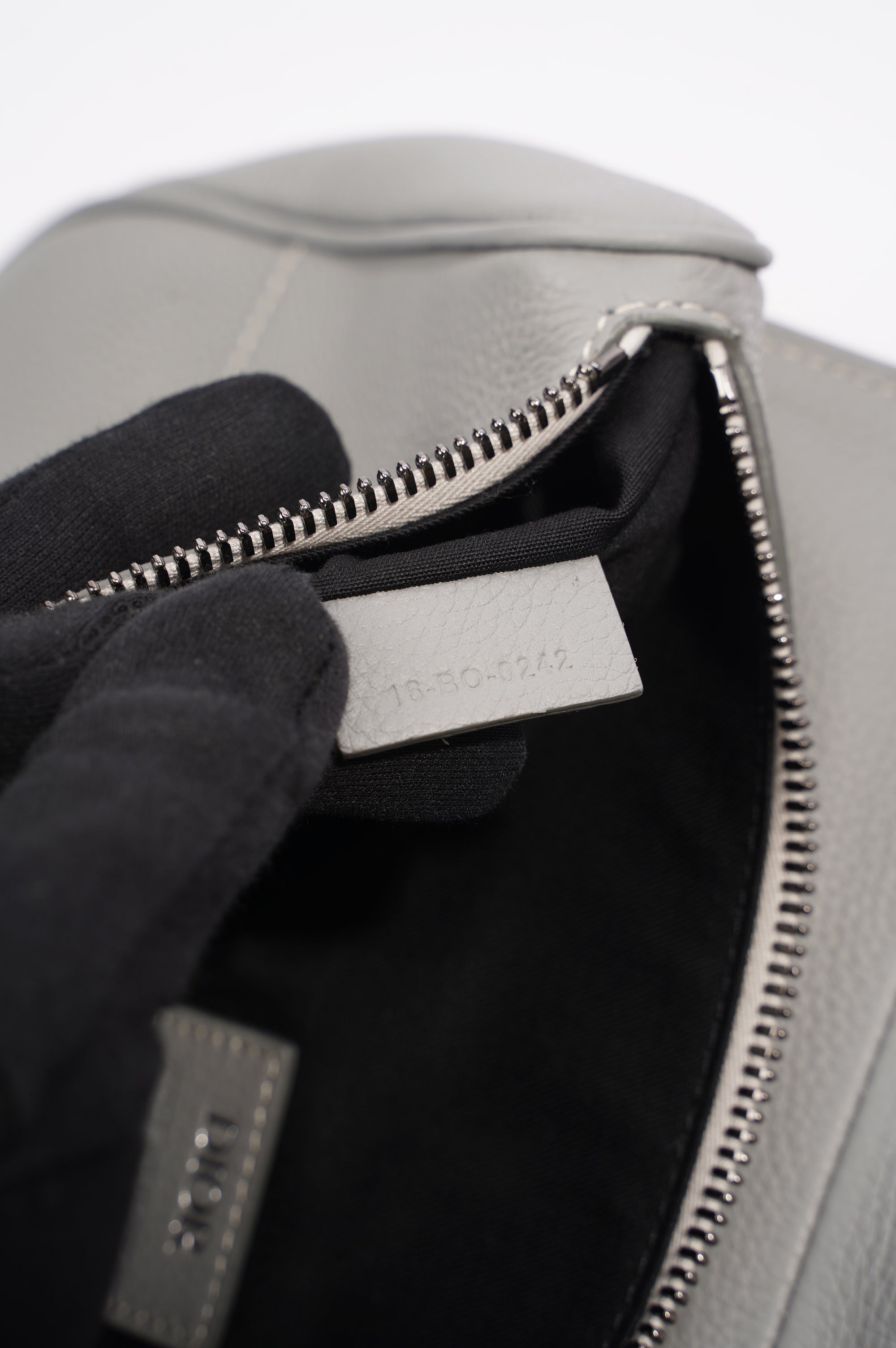 Christian Dior 1947 Saddle Bag Grey Leather OS