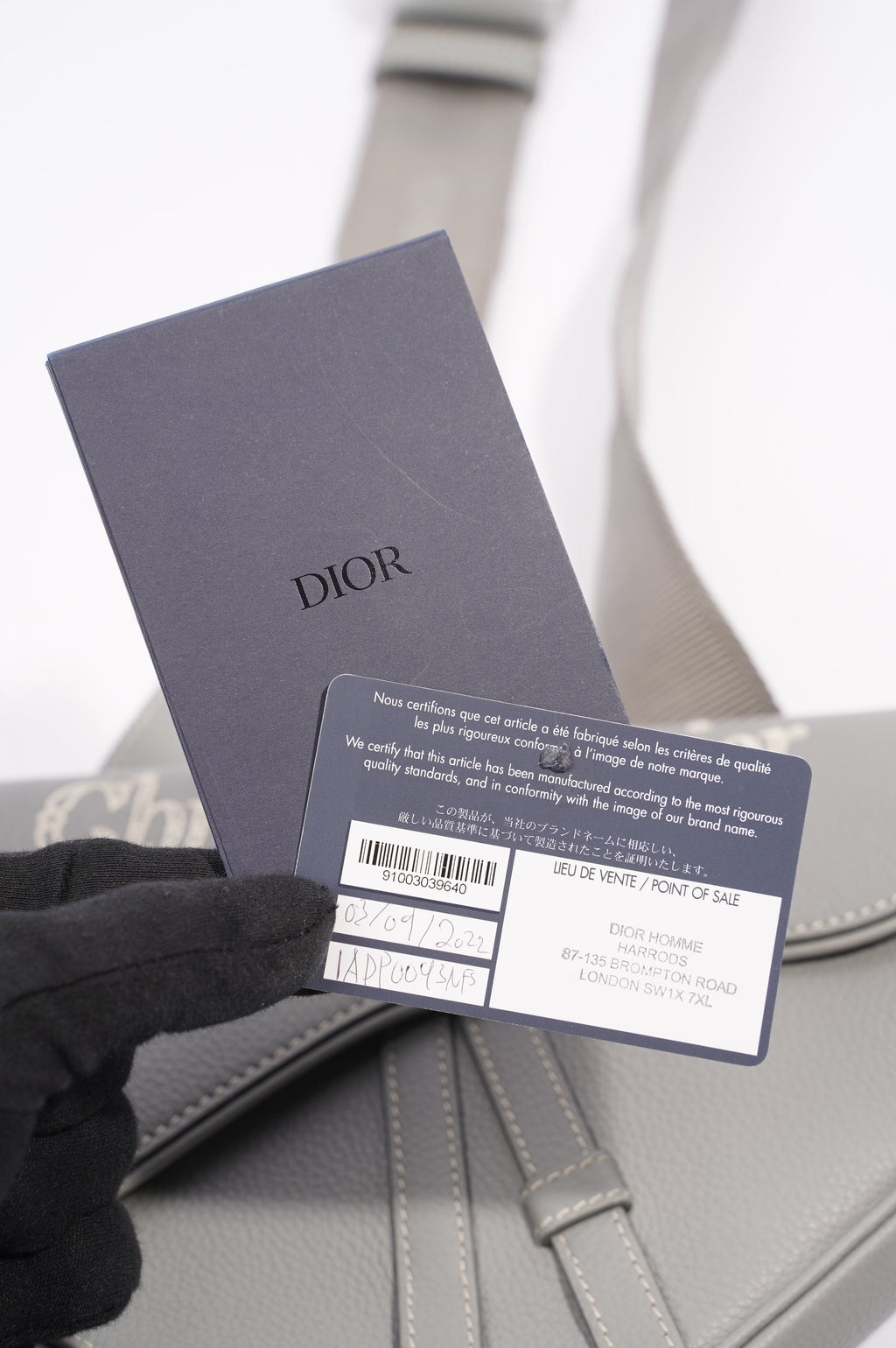 Christian Dior 1947 Saddle Bag Grey Leather OS