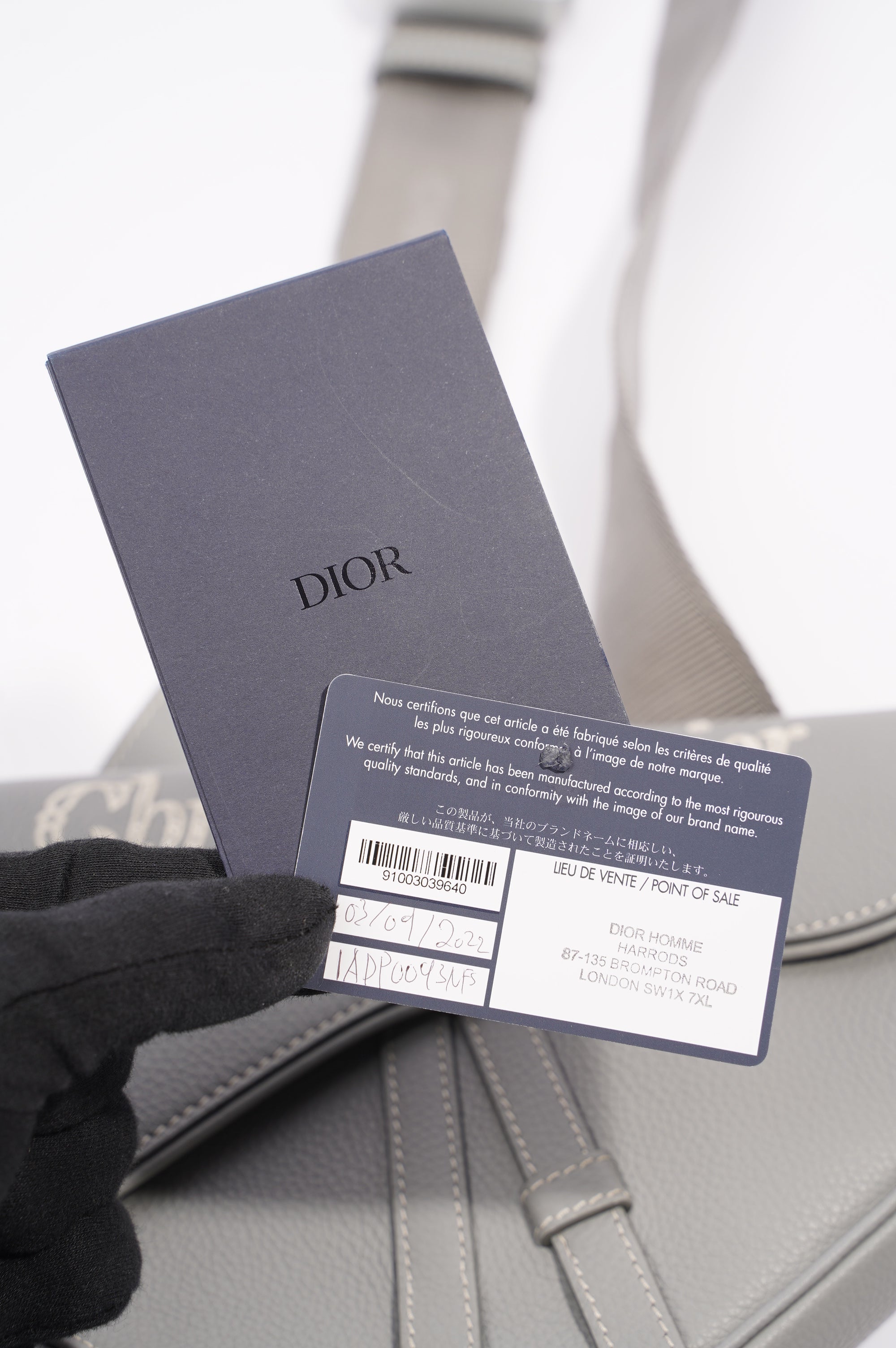 Christian Dior 1947 Saddle Bag Grey Leather OS