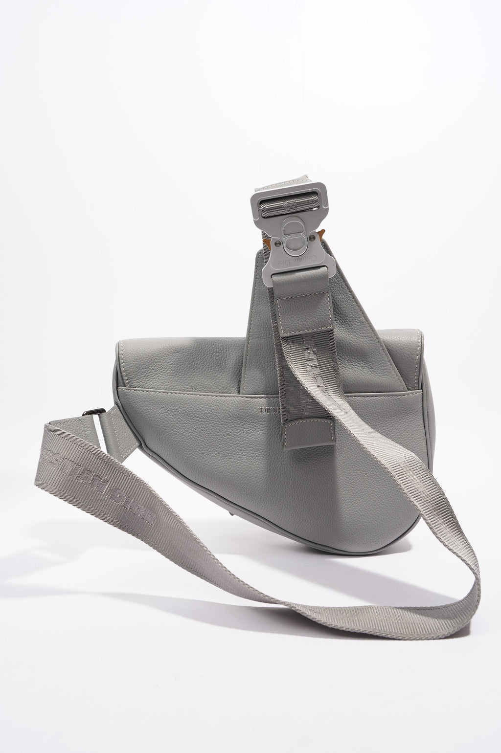 Christian Dior 1947 Saddle Bag Grey Leather OS