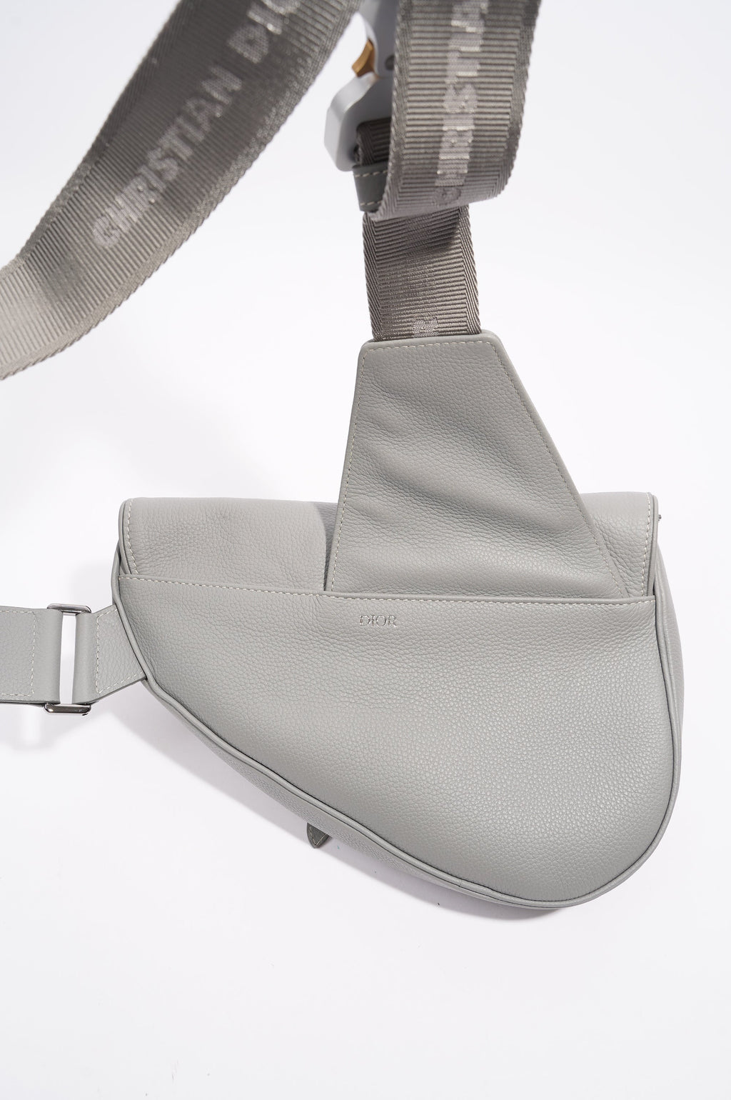 Christian Dior 1947 Saddle Bag Grey Leather OS