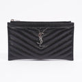 Saint Laurent Grain De Poudre Cassandra Bill Pouch Black Leather OS