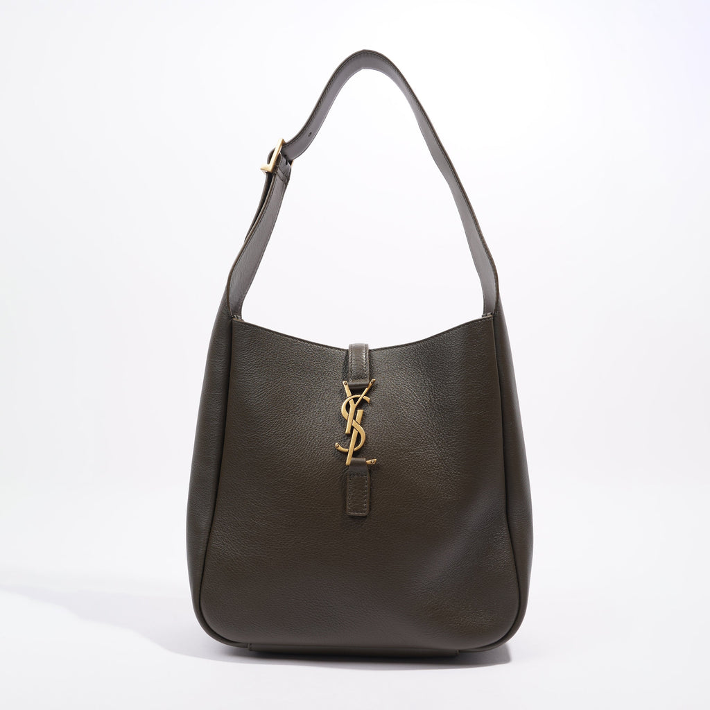 Saint Laurent Le 5 a 7 Supple Khaki Calfskin Leather