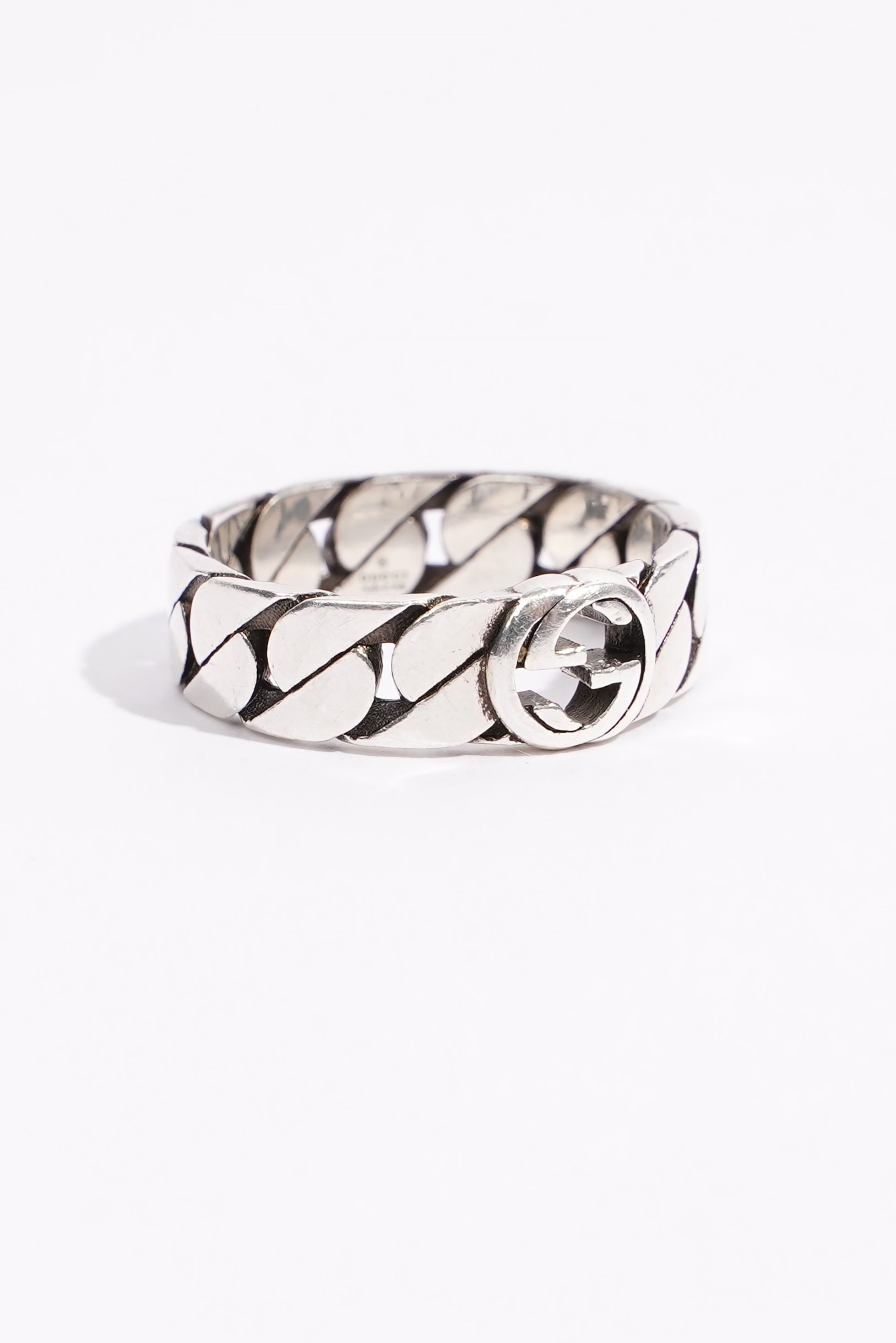 Gucci Interlocking GG Ring Silver Silver Sterling Small