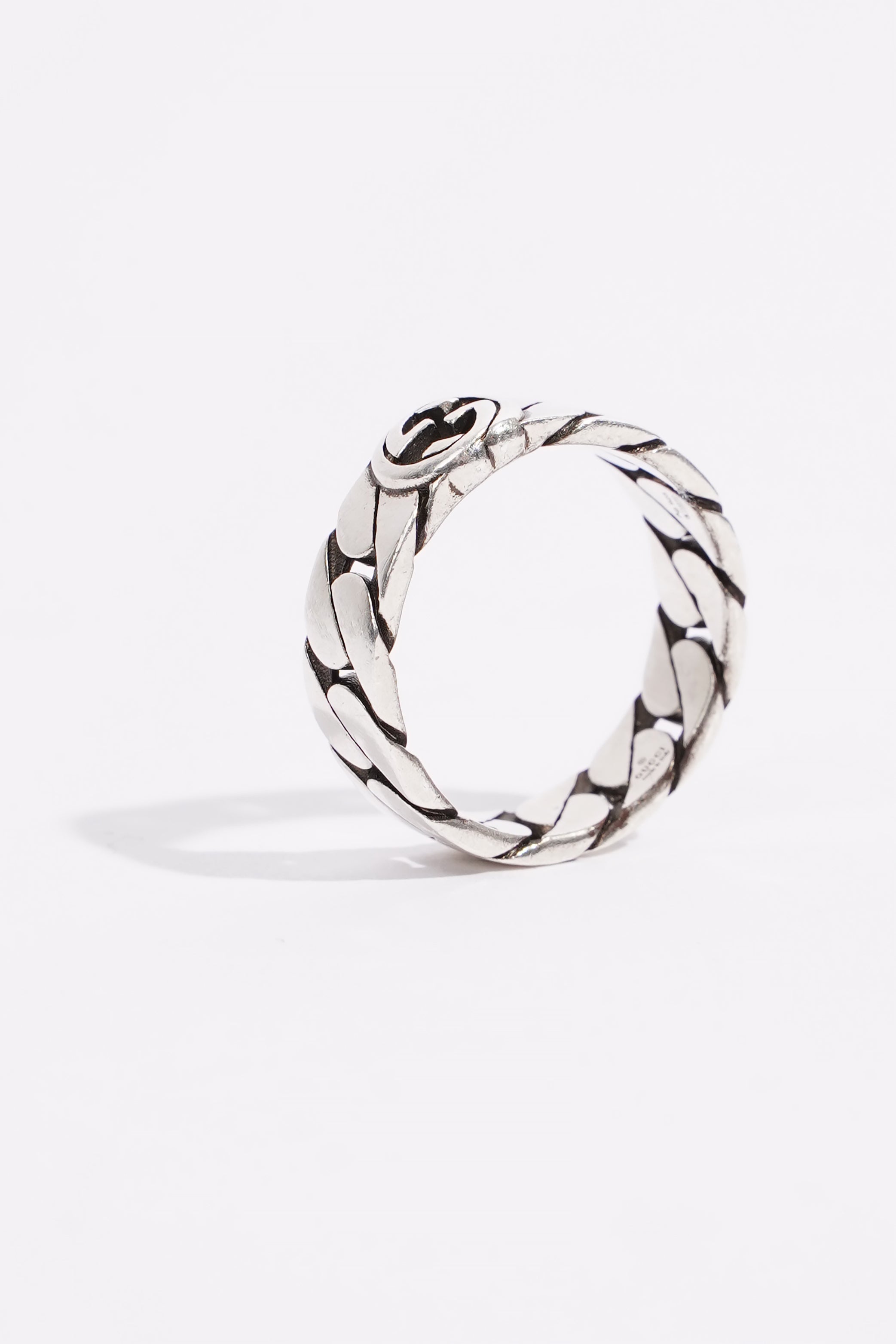 Gucci Interlocking GG Ring Silver Silver Sterling Small