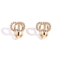 Christian Dior Clair D Lune Clip On Earrings White Crystal Gold Plated