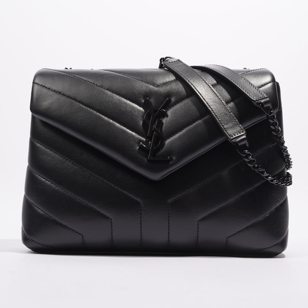 Saint Laurent LouLou Black Calfskin Leather Small