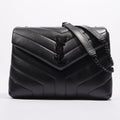 Saint Laurent LouLou Black Calfskin Leather Small