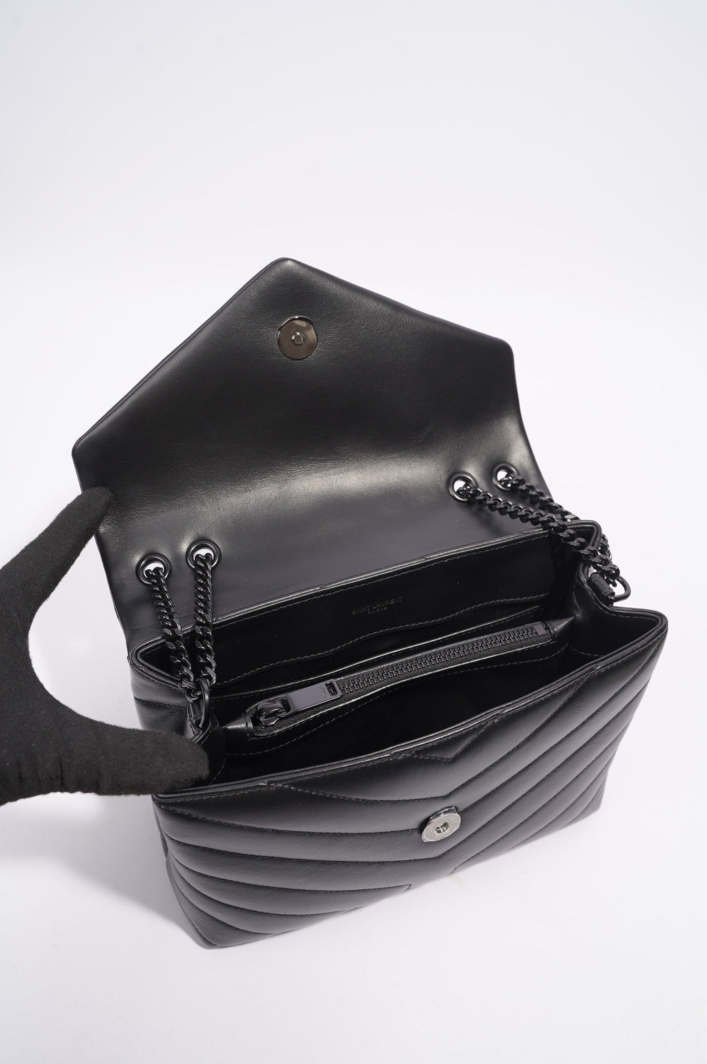 Saint Laurent LouLou Black Calfskin Leather Small