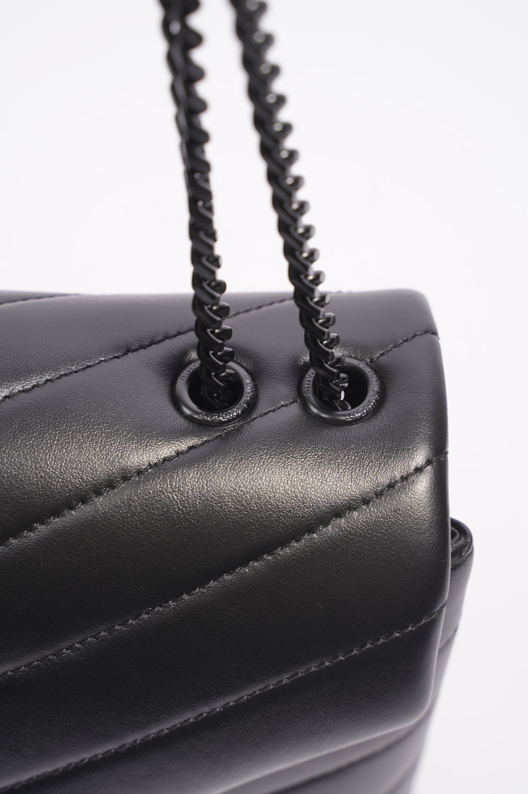 Saint Laurent LouLou Black Calfskin Leather Small