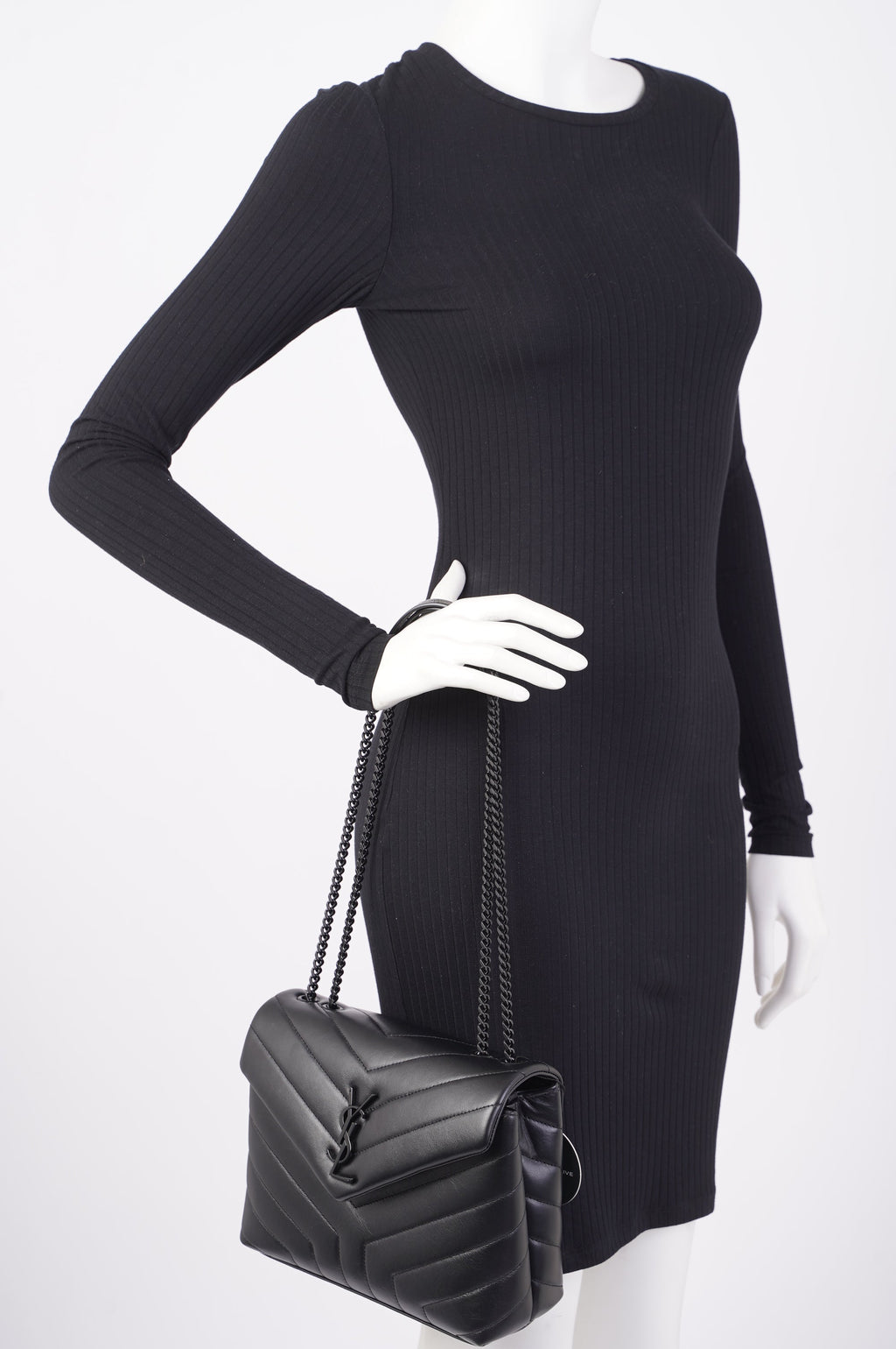 Saint Laurent LouLou Black Calfskin Leather Small