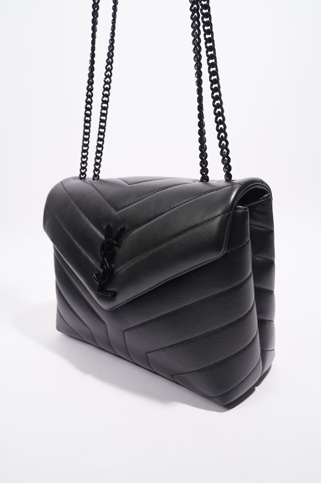 Saint Laurent LouLou Black Calfskin Leather Small