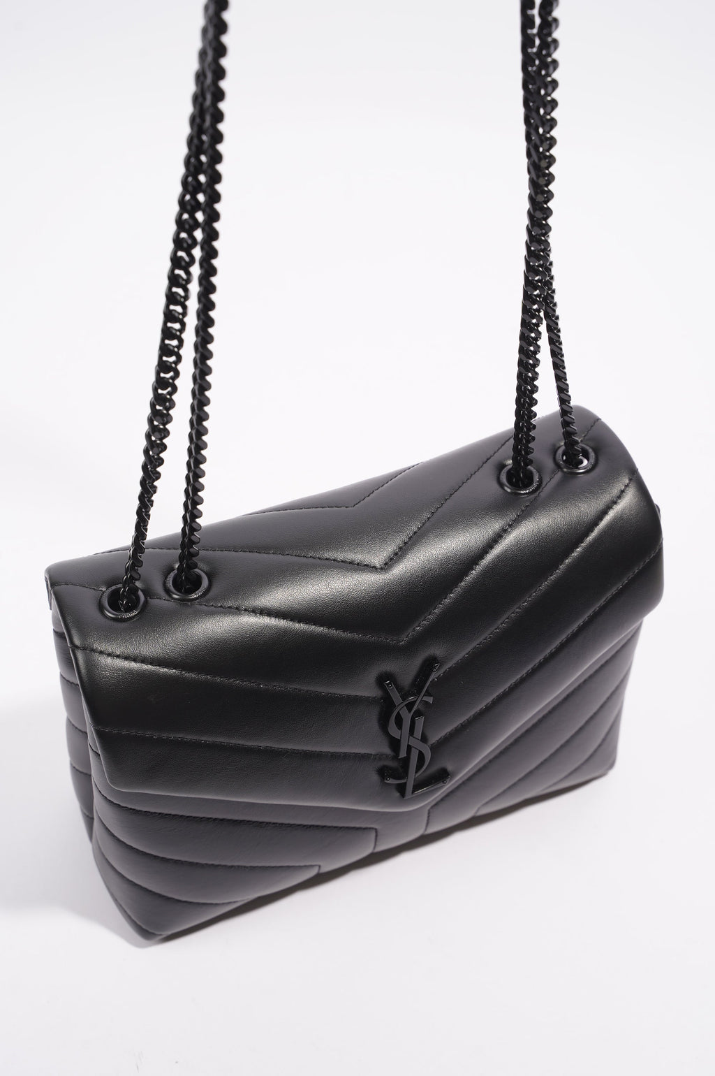 Saint Laurent LouLou Black Calfskin Leather Small