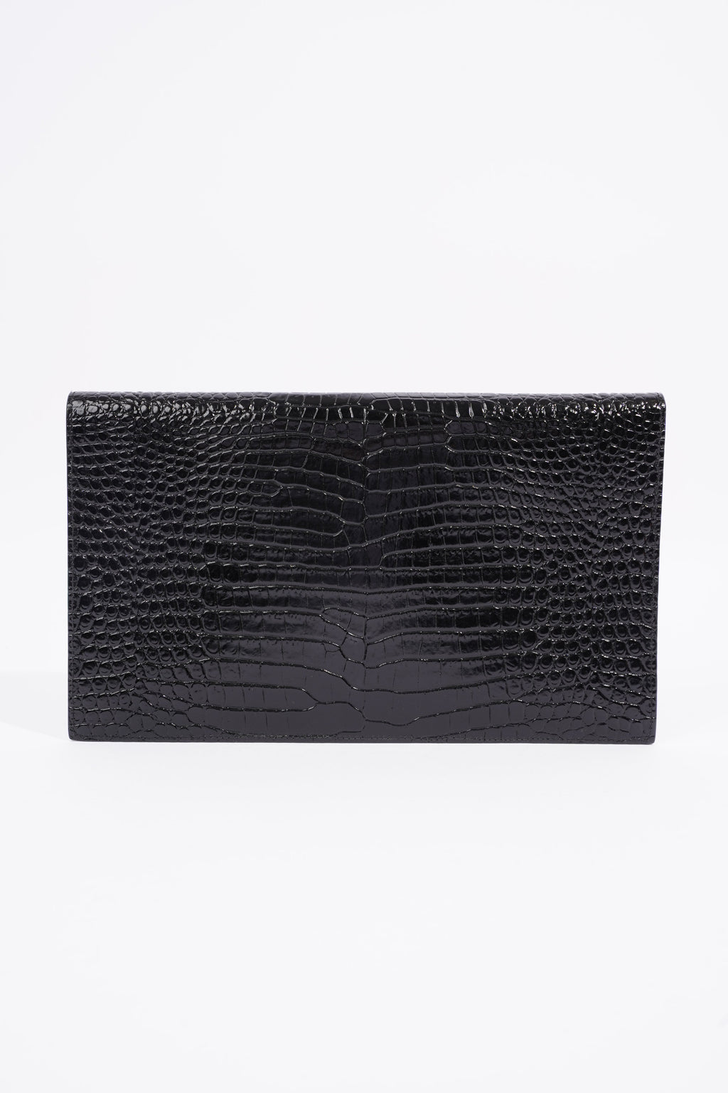 Saint Laurent Uptown Clutch Black Embossed Leather
