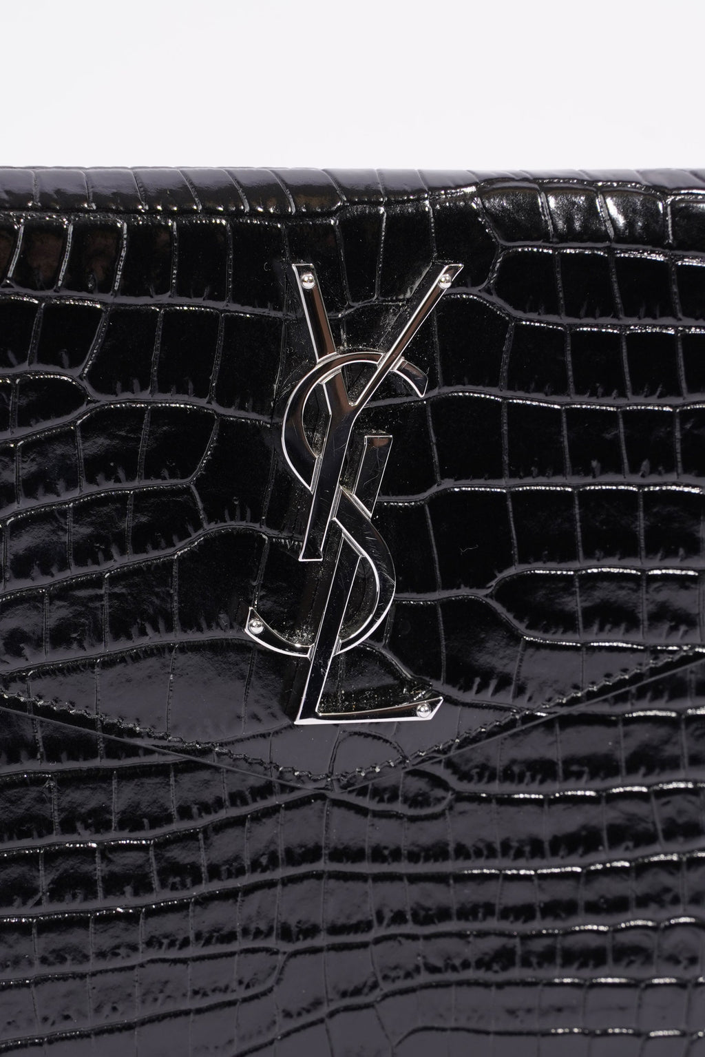Saint Laurent Uptown Clutch Black Embossed Leather