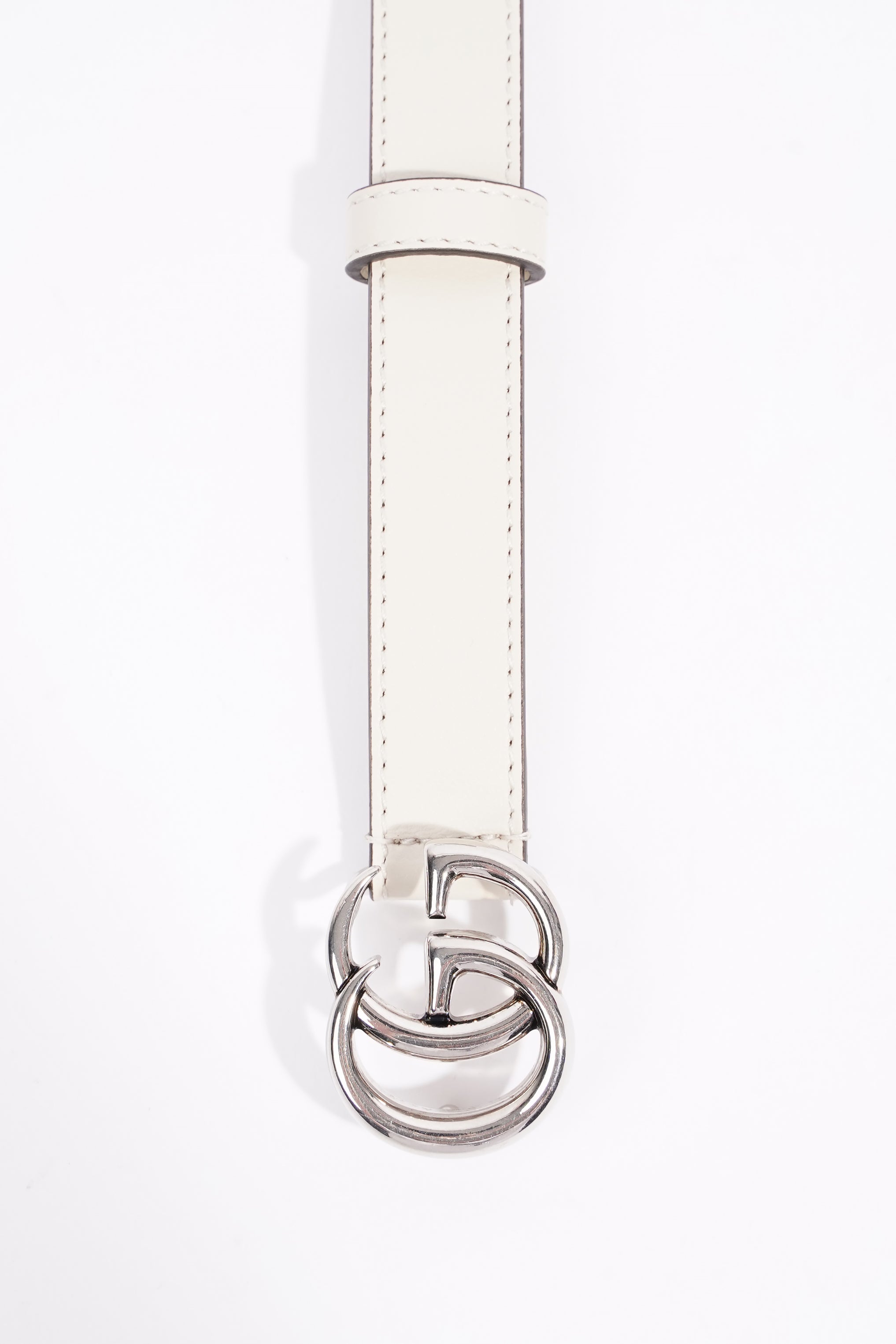 Gucci Marmont Belt White Leather 95cm