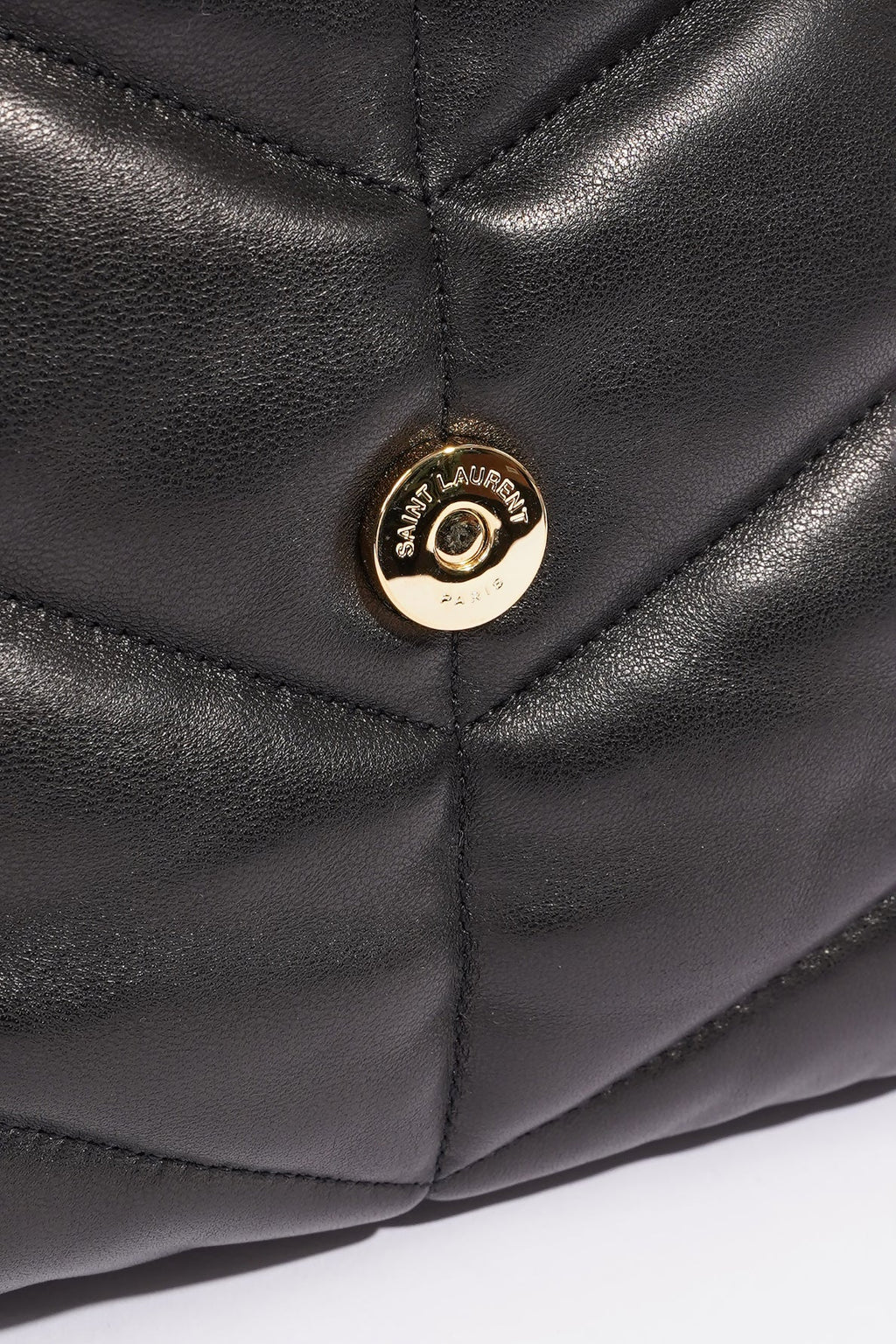 Saint Laurent Lou Lou Puffer Black Calfskin Leather Small