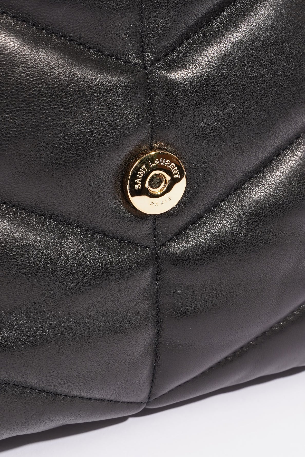 Saint Laurent Lou Lou Puffer Black Calfskin Leather Small