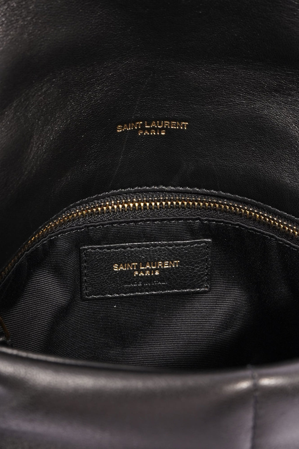 Saint Laurent Lou Lou Puffer Black Calfskin Leather Small
