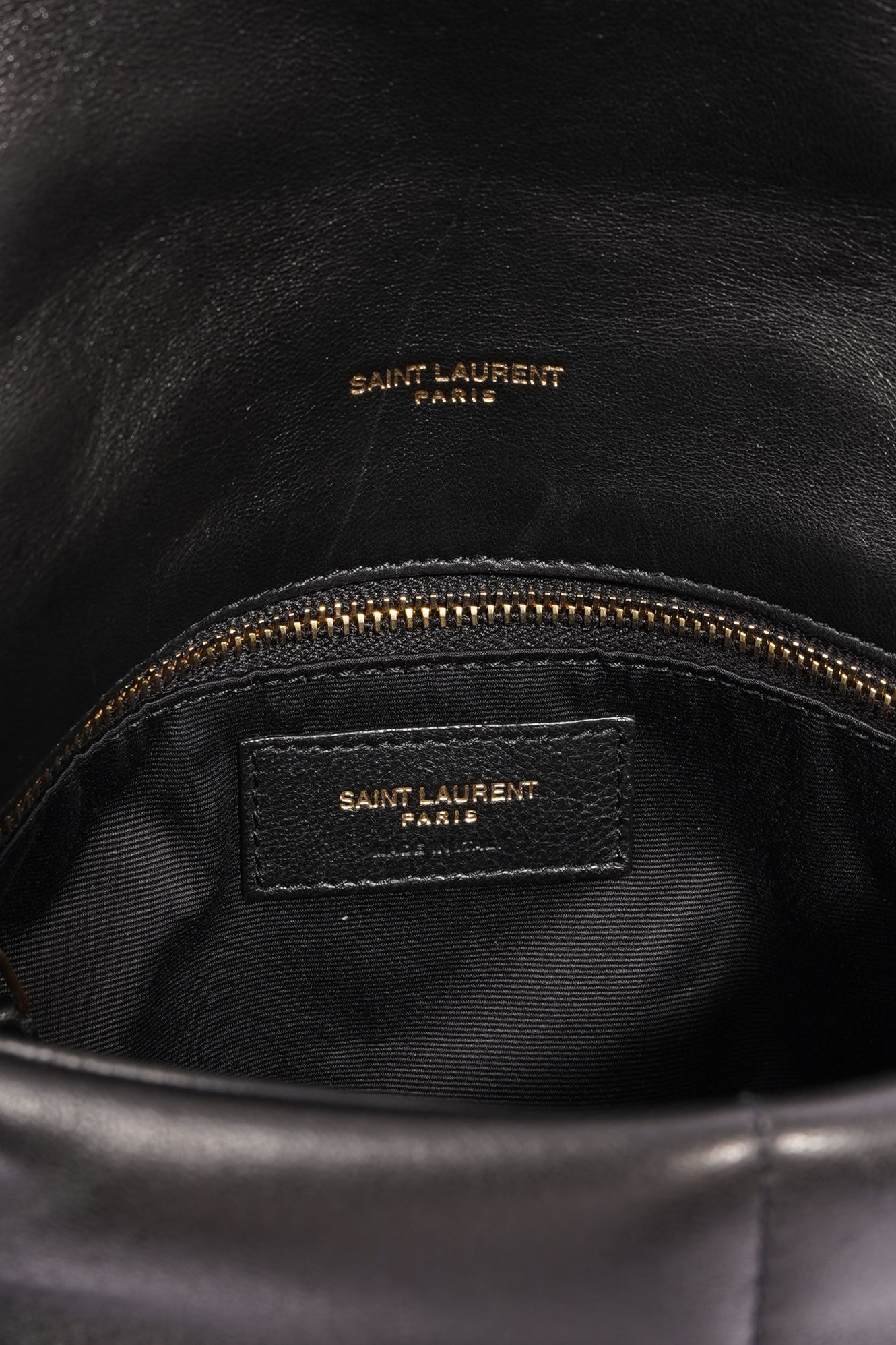 Saint Laurent Lou Lou Puffer Black Calfskin Leather Small