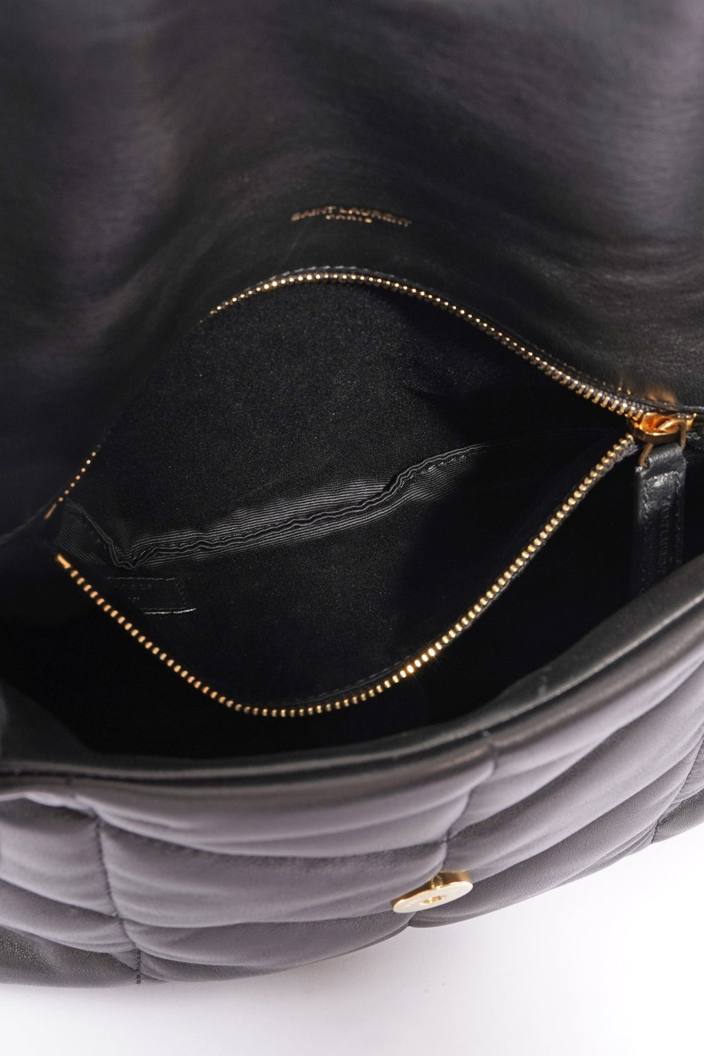 Saint Laurent Lou Lou Puffer Black Calfskin Leather Small