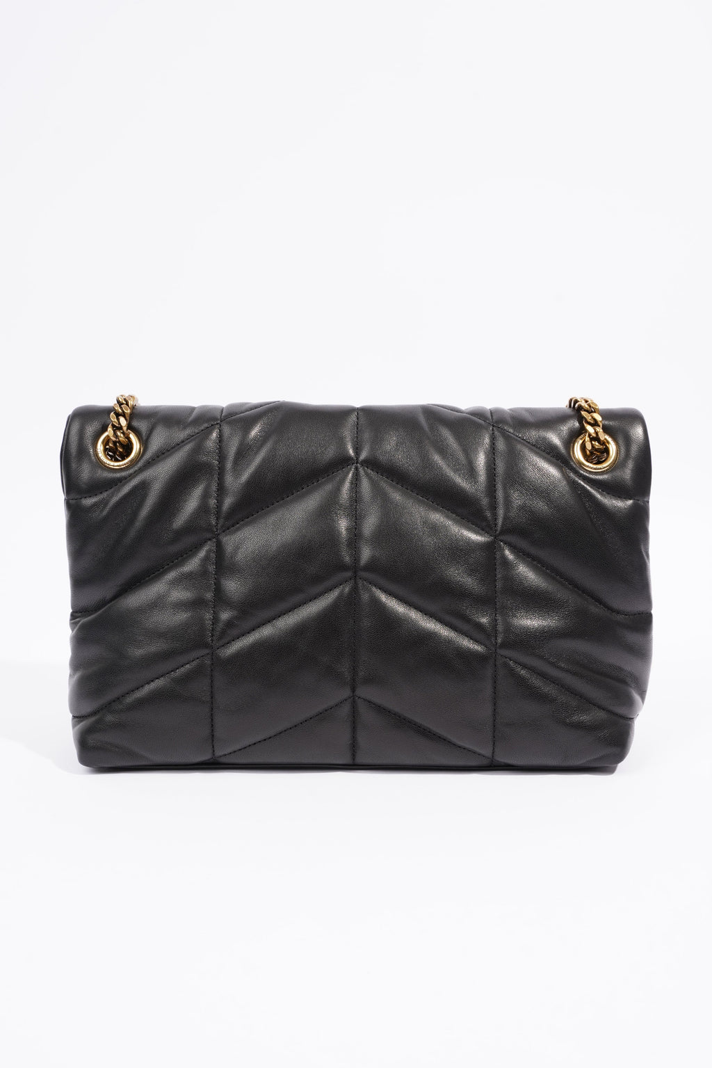 Saint Laurent Lou Lou Puffer Black Calfskin Leather Small