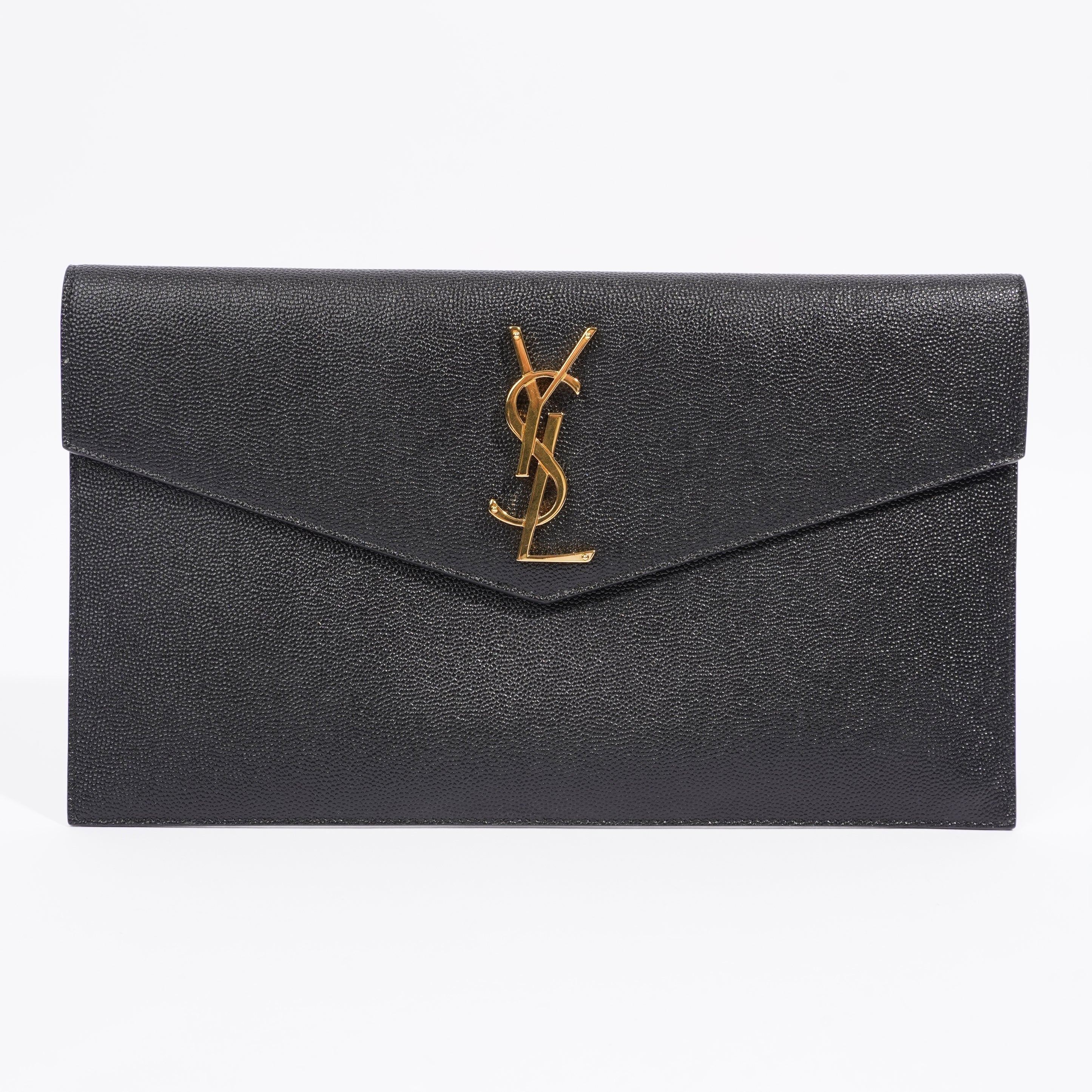 Saint Laurent Uptown Clutch Black Leather