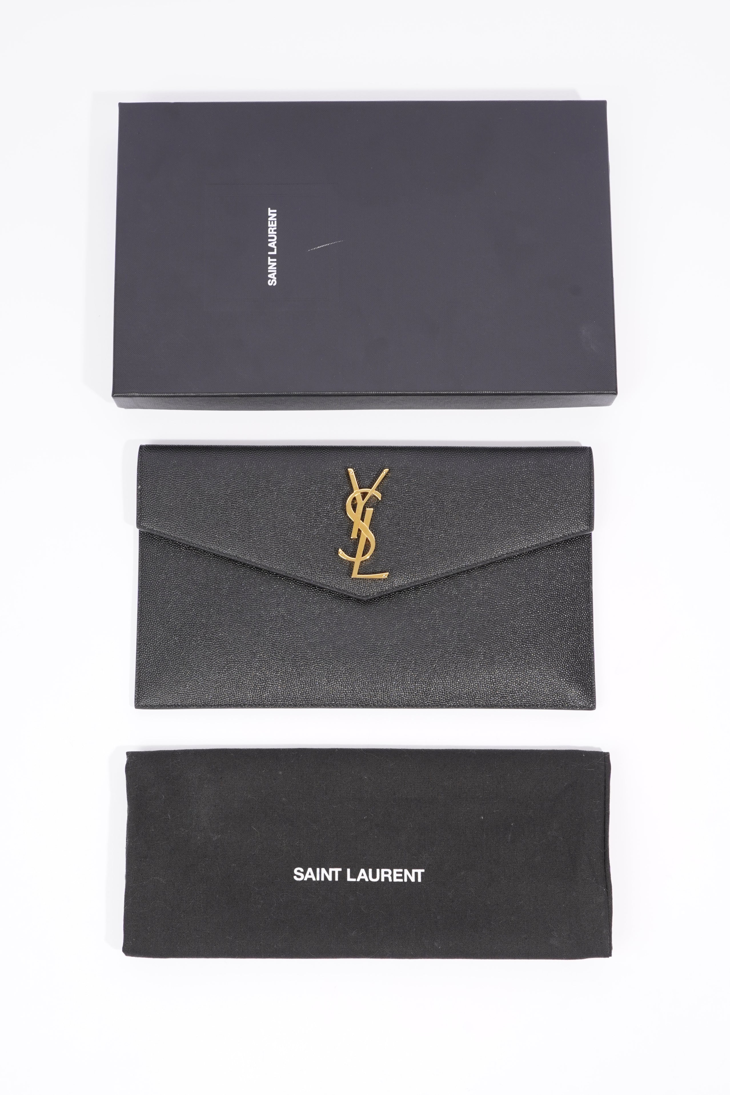 Saint Laurent Uptown Clutch Black Leather