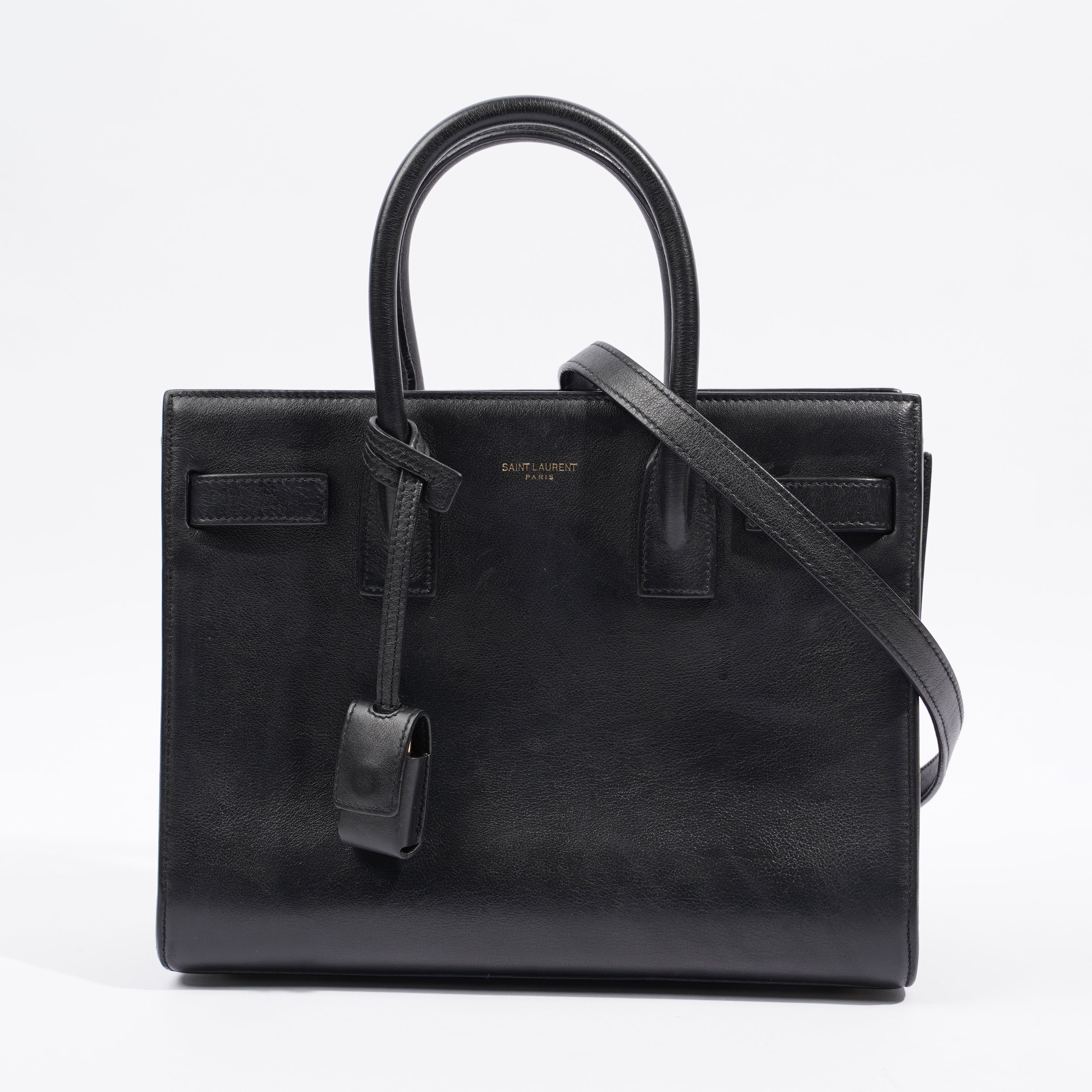 Saint Laurent Sac De Jour Black Calfskin Leather Baby